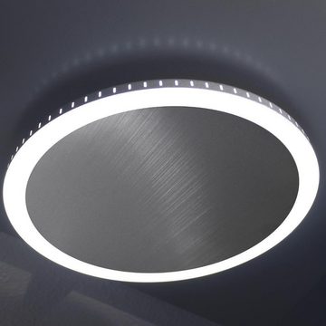 click-licht LED Wandleuchte LED Wand- und Deckenleuchte Moon in Silber und Weiß-satiniert 500mm, keine Angabe, Leuchtmittel enthalten: Ja, fest verbaut, LED, 3500, Wandleuchte, Wandlampe, Wandlicht