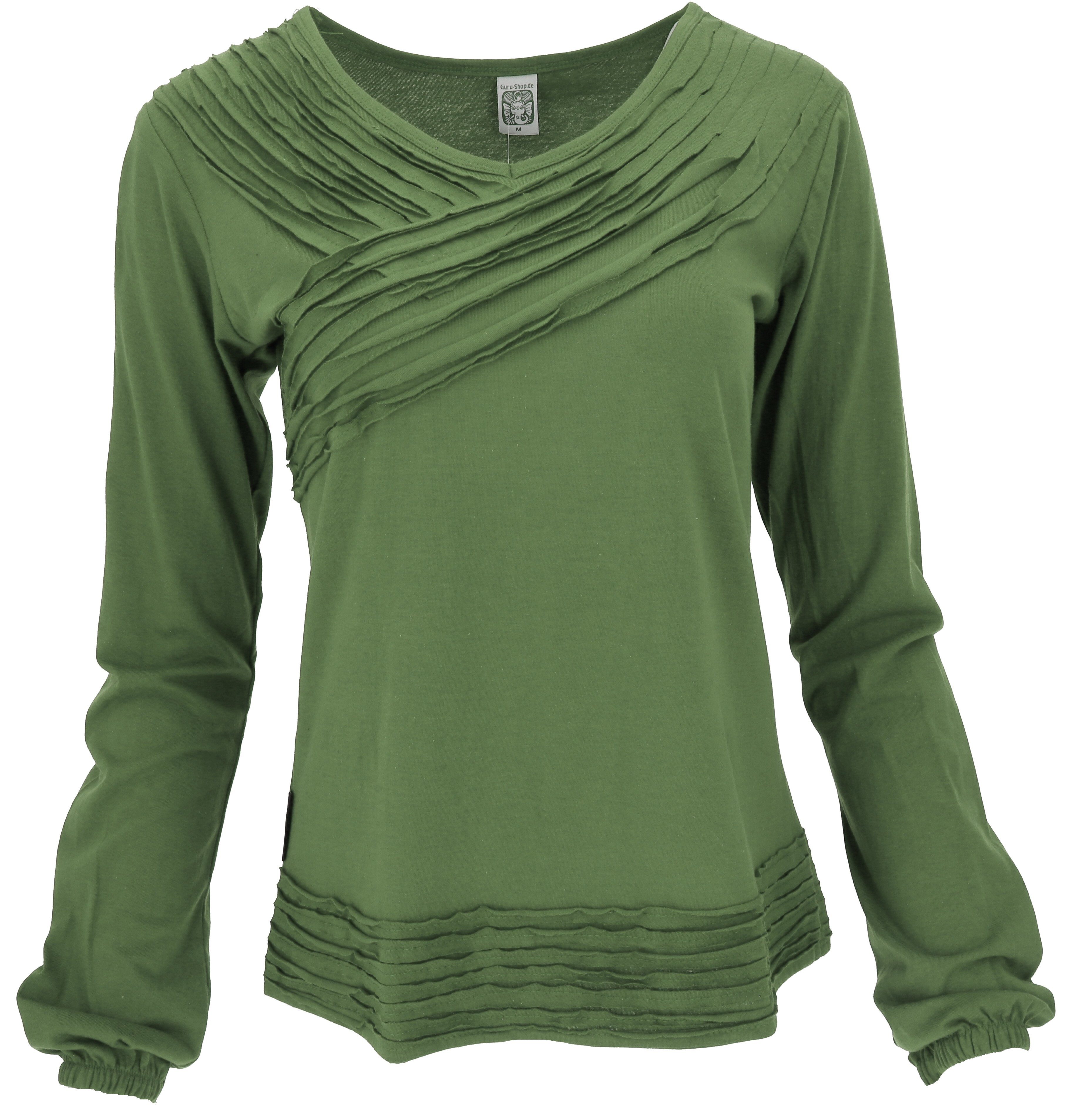 Guru-Shop Longsleeve Langarmshirt Boho Style, einfarbiges günstig online kaufen