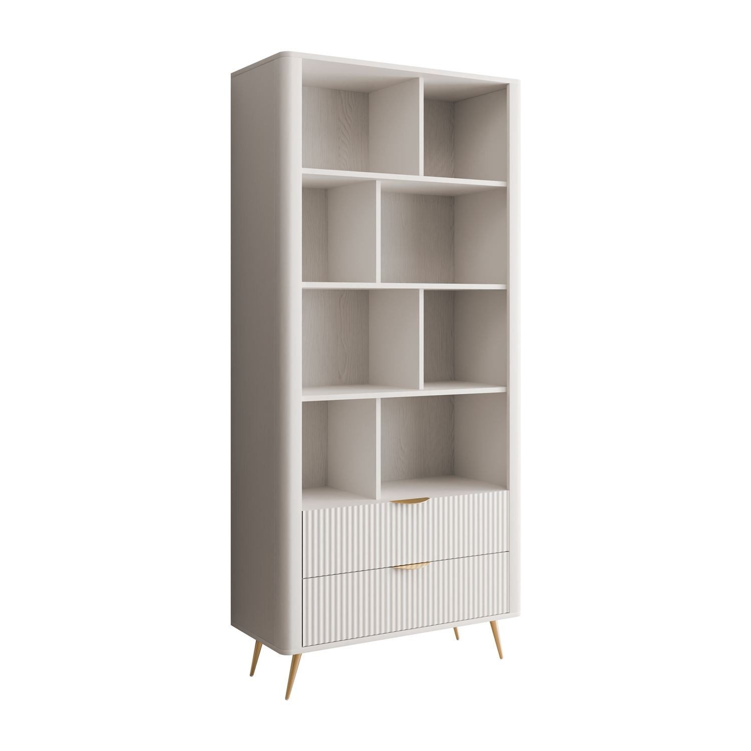 ALLHOUSE24 Standregal DIAMO 88 cm Breite mit Schubladen Metall Füße REGAL geriffelte Fronten, Breite 88 cm