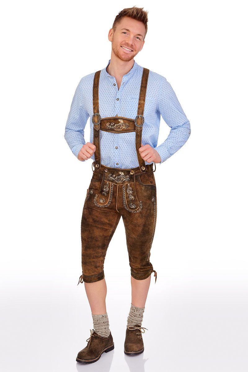 MarJo Trachtenlederhose Kniebundlederhose - CALVIN - bistre brown