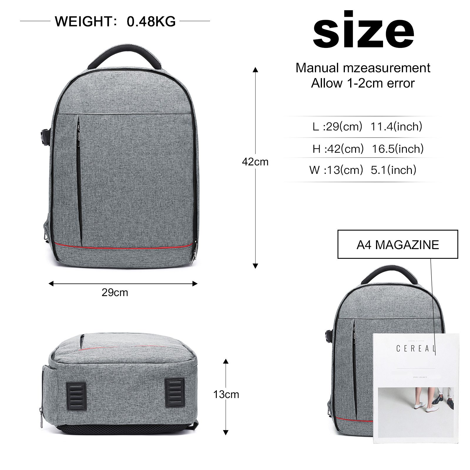 KONO Kameratasche Kamerarucksack Wasserdicht stoßfest Fotorucksack für SLR Kamera