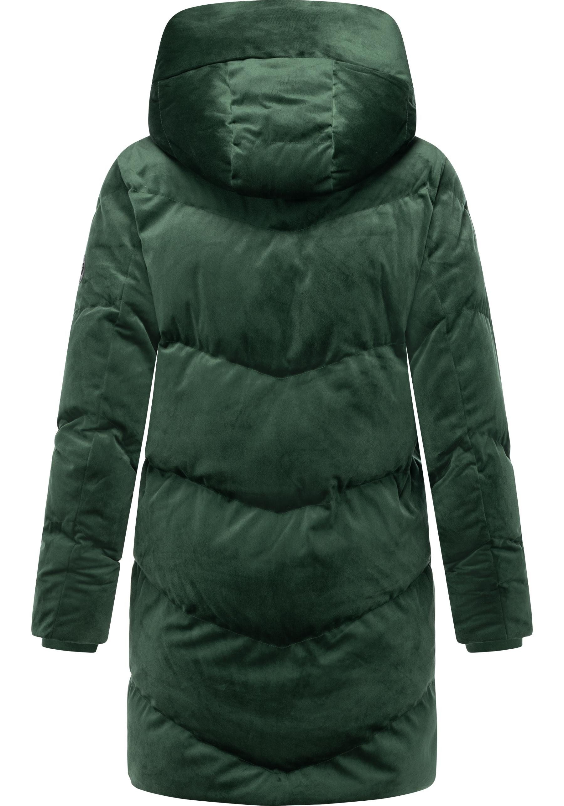 Ragwear Kurzmantel Avelin Velvet YOUMODO Teddy-Mantel aus kuscheligem Samt-Material