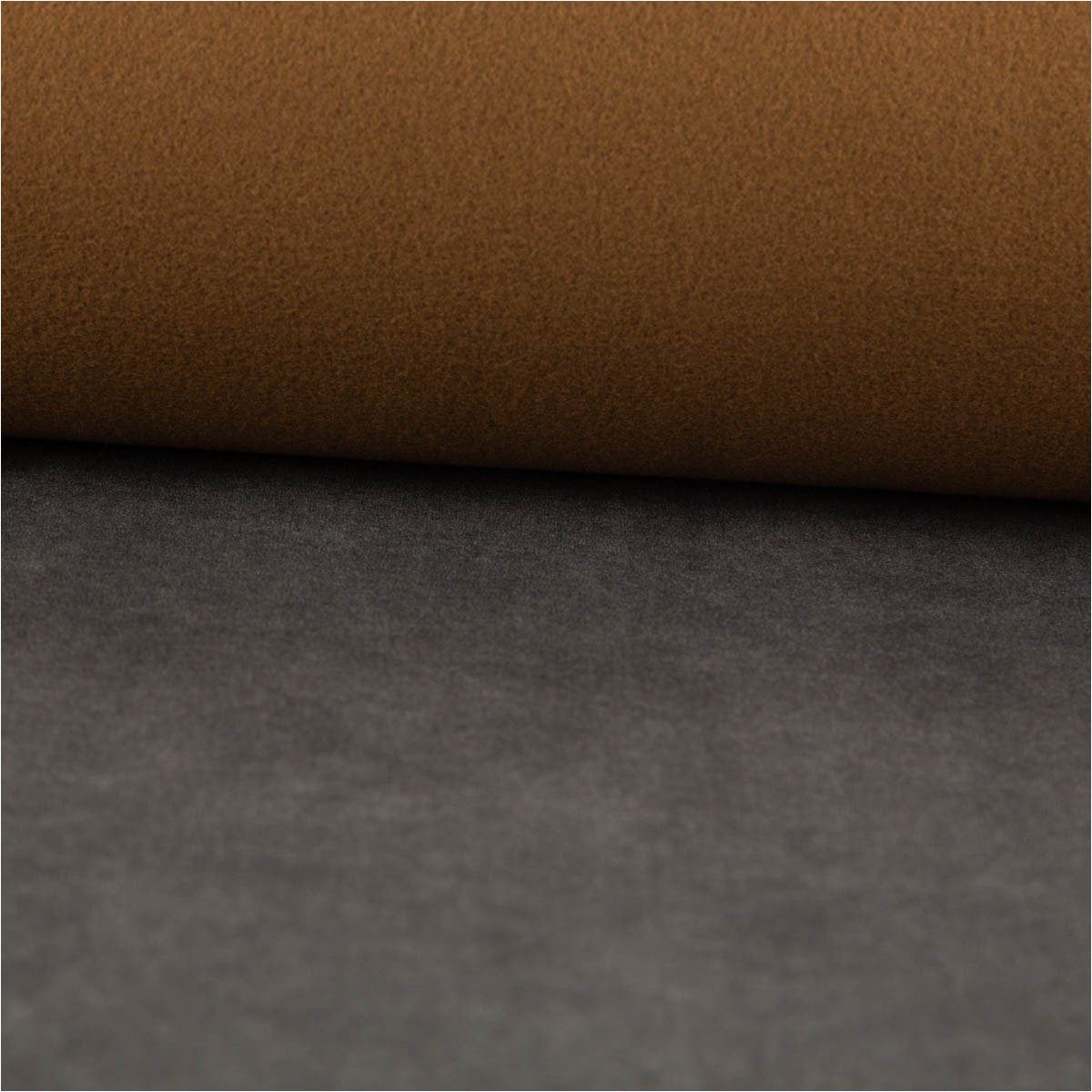 SCHÖNER LEBEN. Stoff Polsterstoff Meterware Mikrofaser-Samt Fleckschutz anthrazit 145cm, pflegeleicht