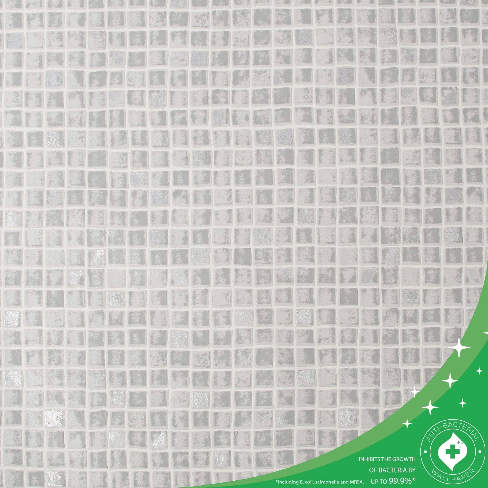 contour Vliestapete Spectrum Mosaik, FSC® zertifiziert, mit lebhaftem Druck, 10 Meter Länge grau
