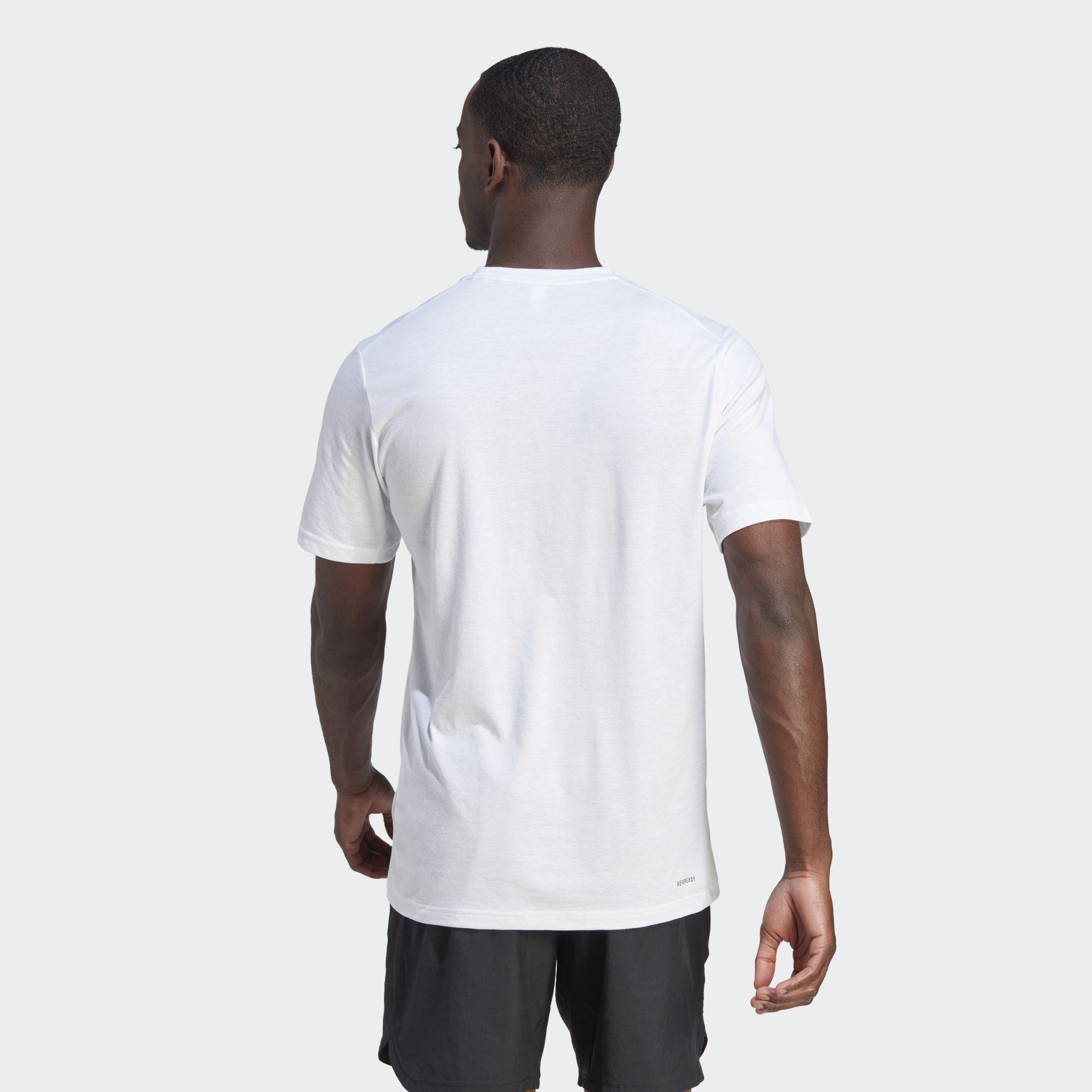 adidas Performance Funktionsshirt LOGO White ESSENTIALS TRAIN / Black FEELREADY TRAINING T-SHIRT