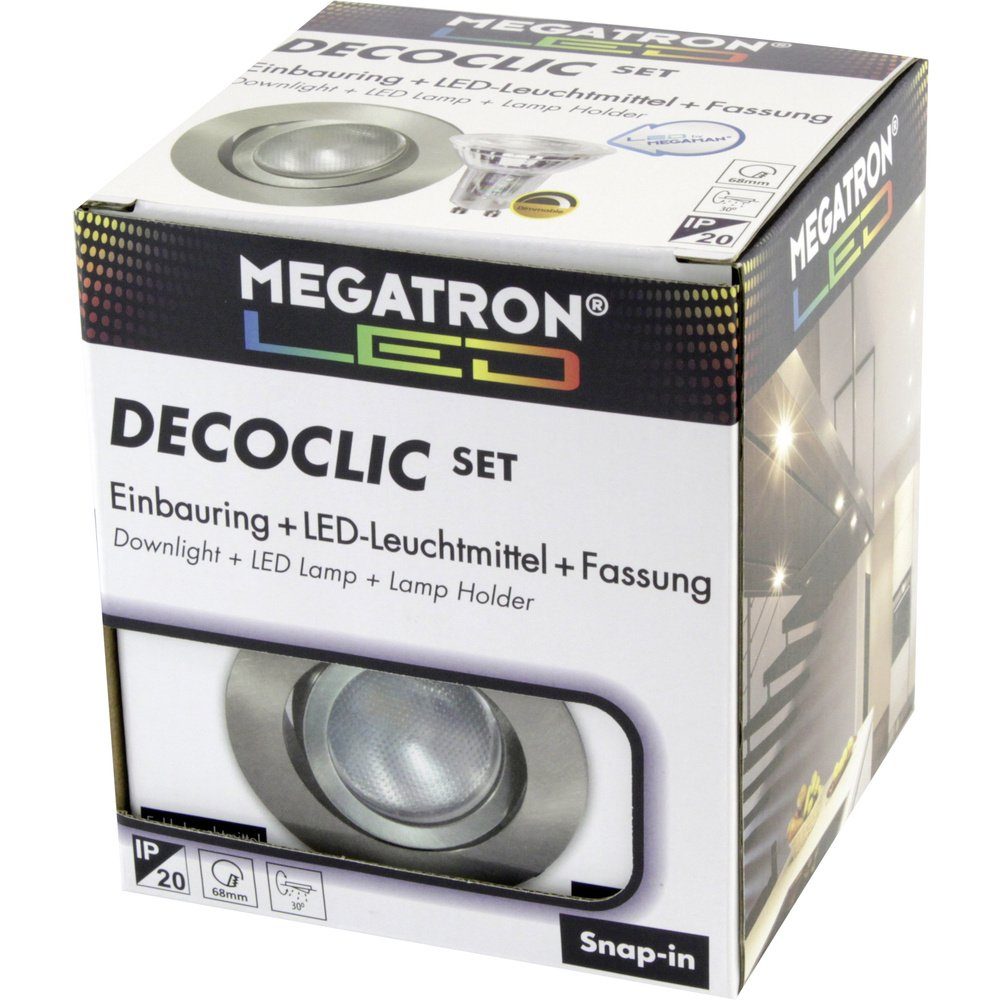 Megatron Einbauleuchte Megatron MT75404 Einbauleuchte LED GU10, GU5.3 5.5 W Eisen (gebürst
