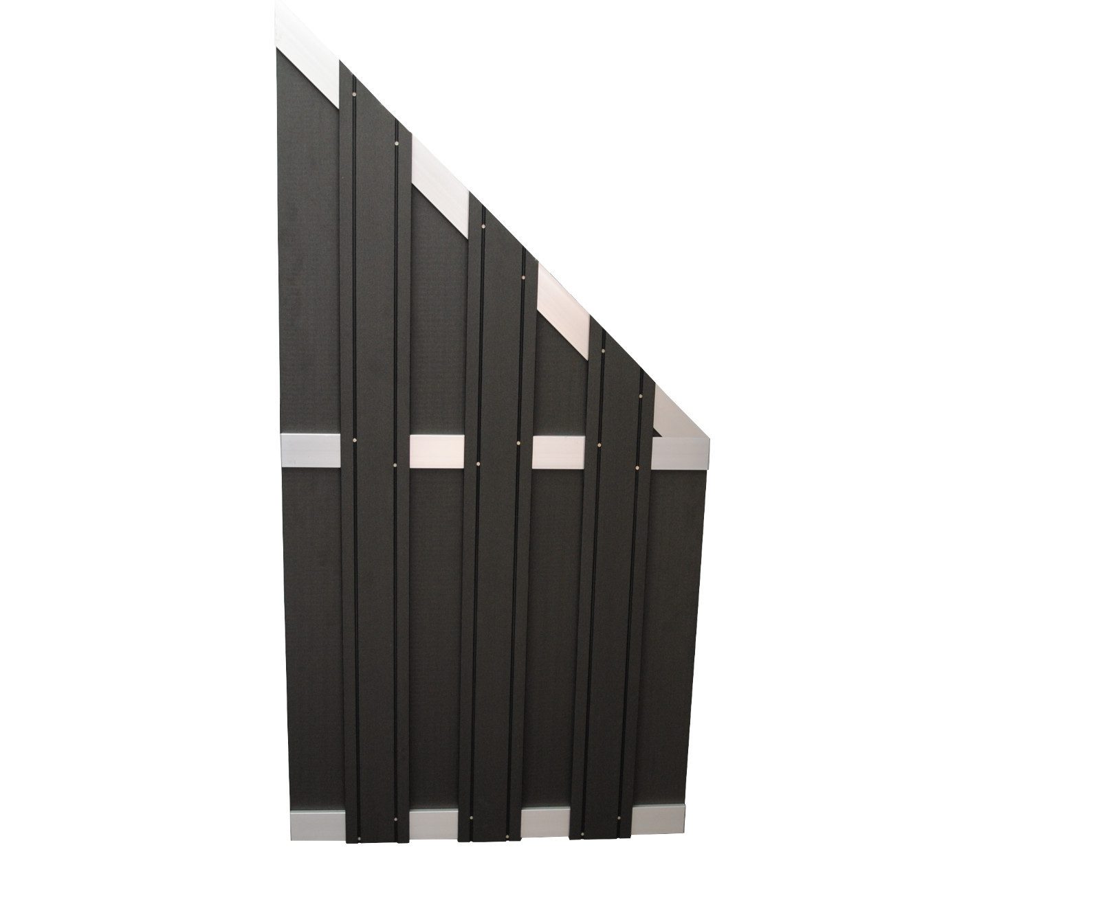 WPC Profi Zaun Solider Sichtschutz Abschlusselement Schrägelement anthrazit 90X180cm, (WPC Zaun, Schräges Abschlusselement)