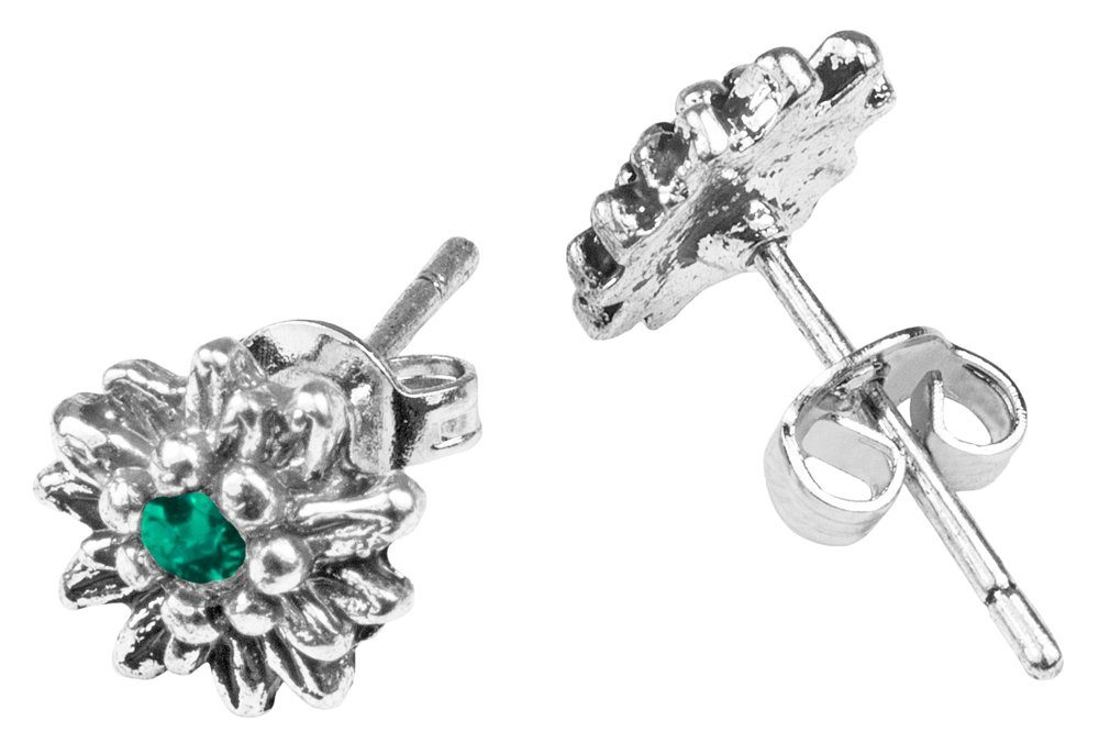 LUISIA® Paar Ohrstecker Edelweiß "Marla" mit Kristallen von Swarovski® - Trachtenschmuck (2-tlg)