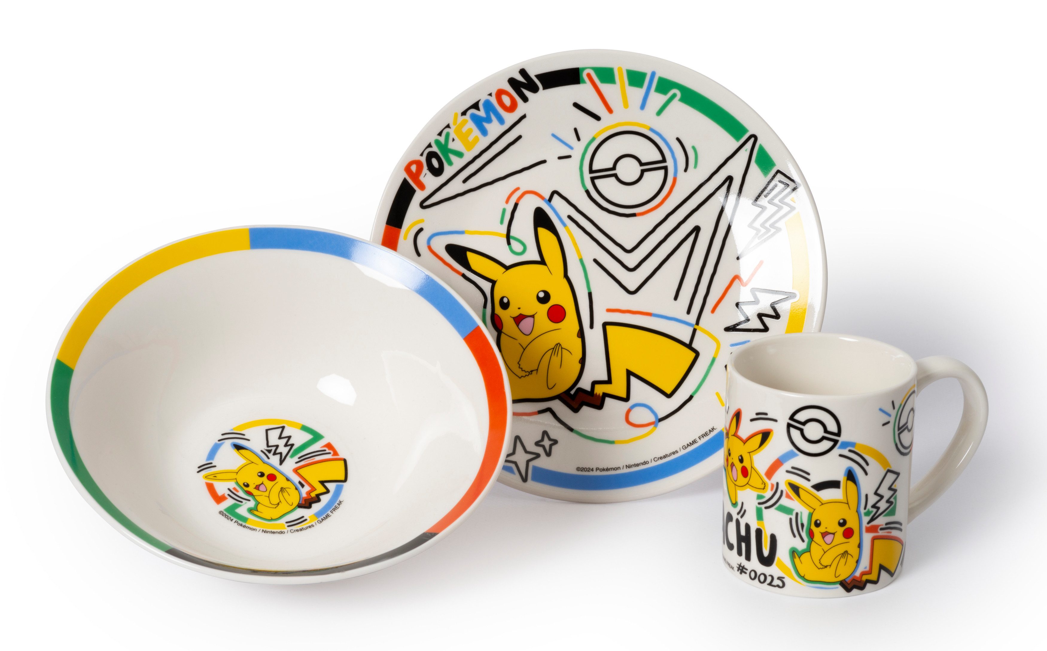 The Pokémon Company Tasse Pokémon - Rainbow Pikachu Frühstücksset (NEU & OVP)