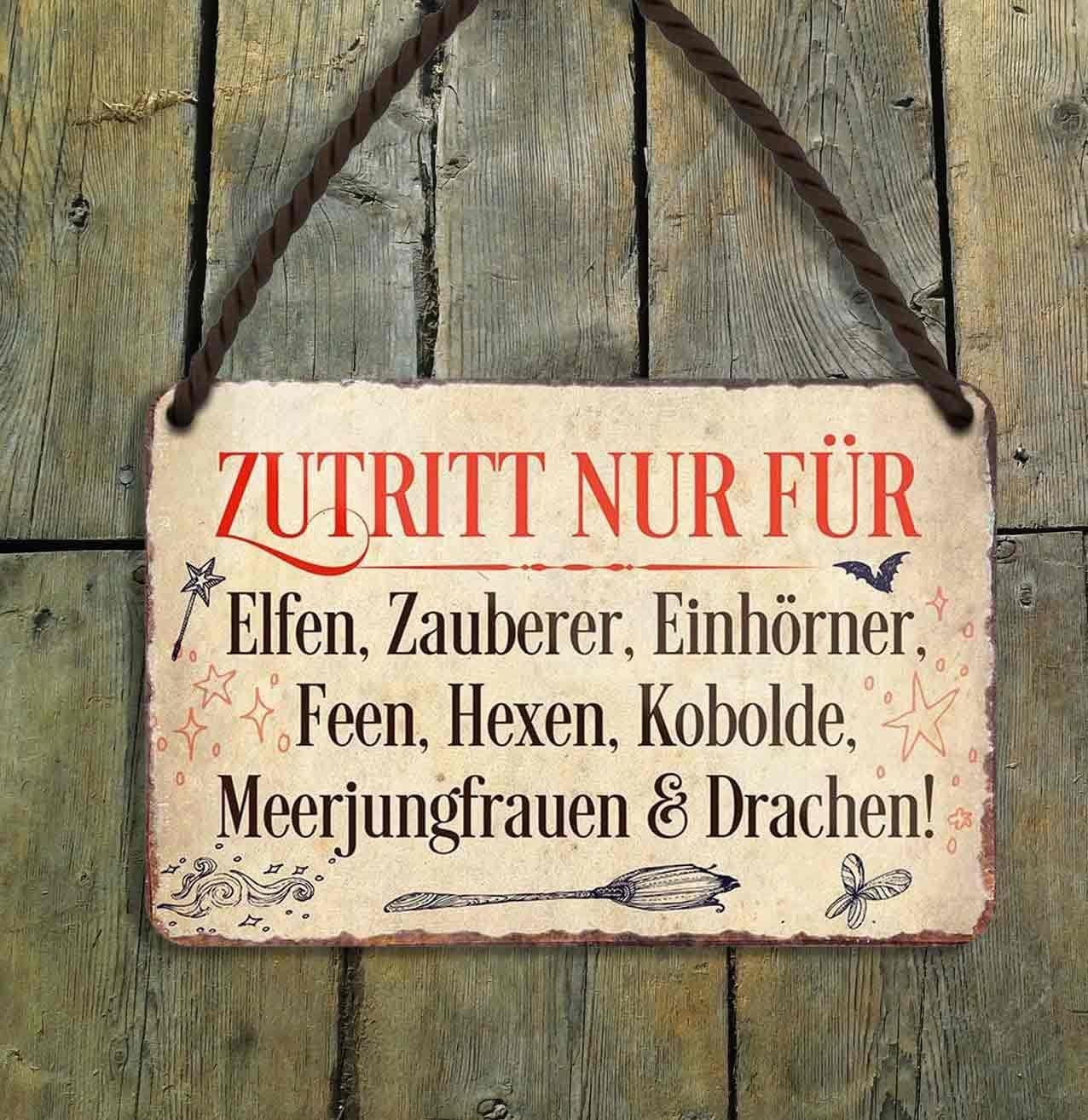 schilderkreis24 Metallschild Blechschild Zutritt nur für Elfen und Zauberer günstig online kaufen