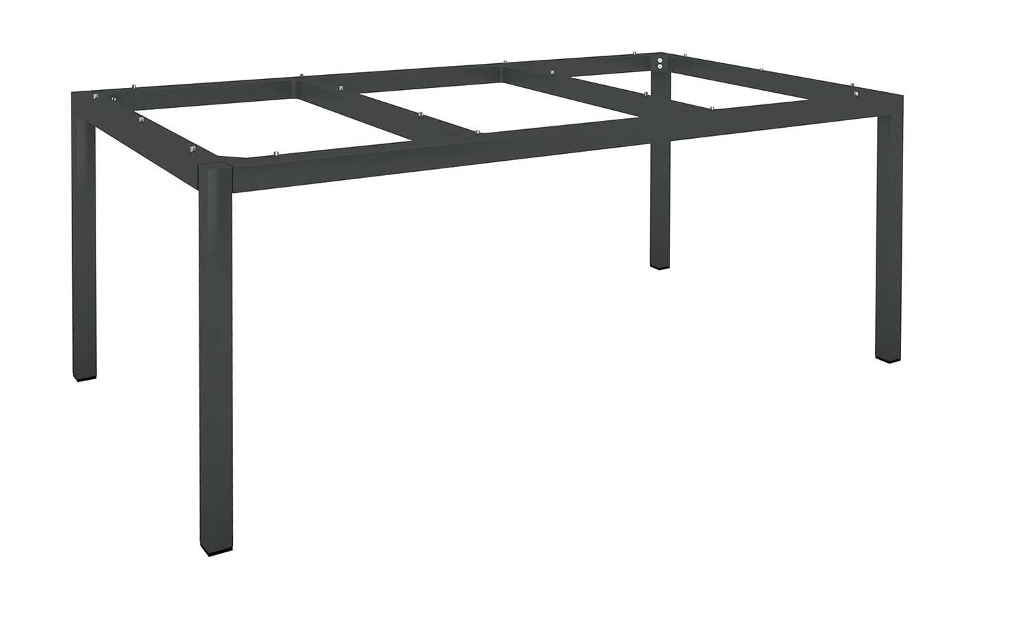 Stern Tischgestell BOLDON, B T 200 Aluminium Anthrazit, x 100 cm