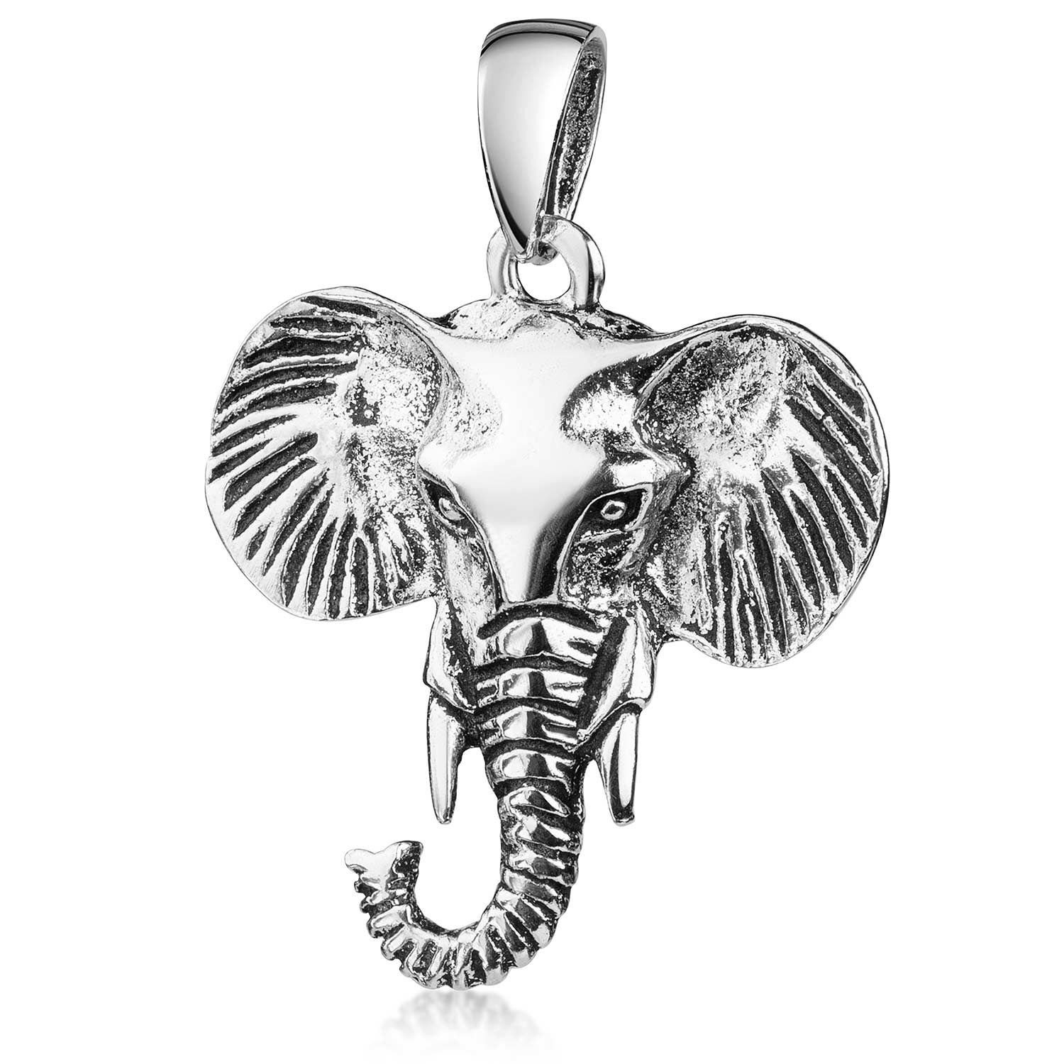 Materia Kettenanhänger Damen Silber Elefant Kopf Afrika antik KA-187, 925 S günstig online kaufen