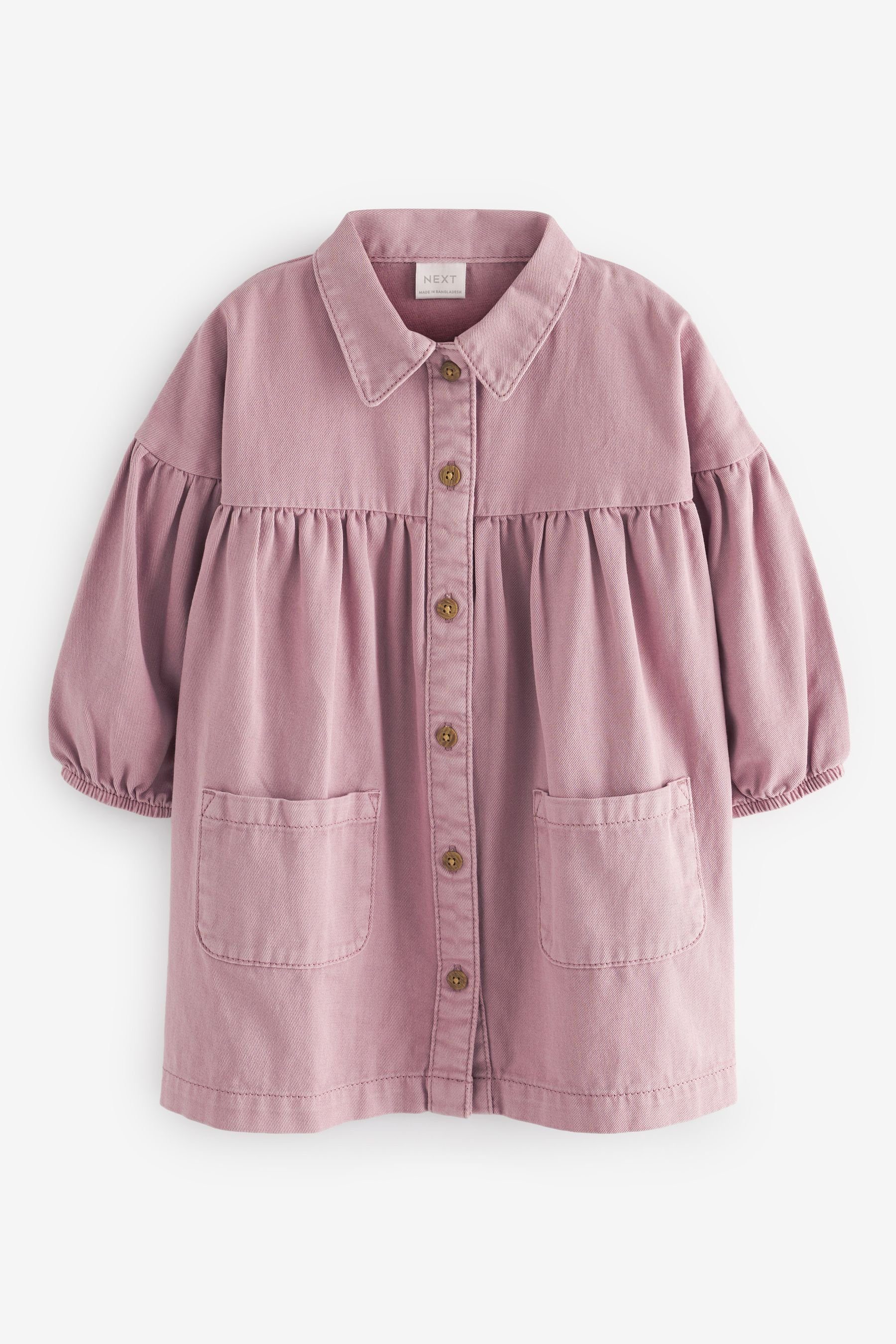 Next Blusenkleid Hemdkleid aus Baumwolle (1-tlg) Lilac Purple