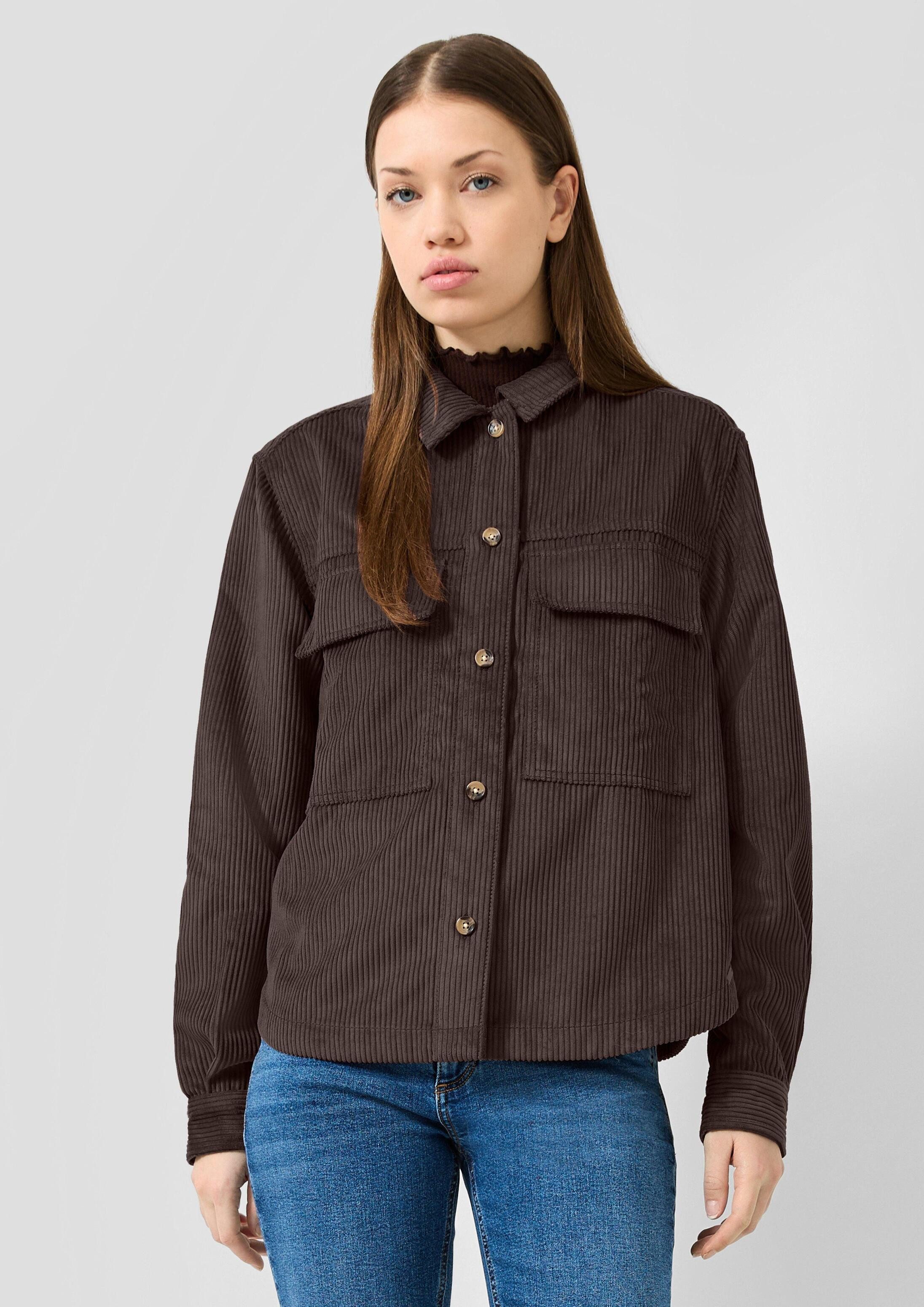 QS Hemdjacke Bluse Overshirt aus Kord