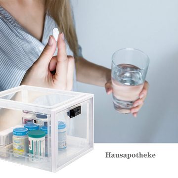 Zedelmaier Aufbewahrungsbox Aufbewahrungsbox abschließbar, faltbar für Medikamente und mehr (1 St., STOS1), stapelbar, für Handys, Süßigkeiten, Snack, Persönlicher Safe