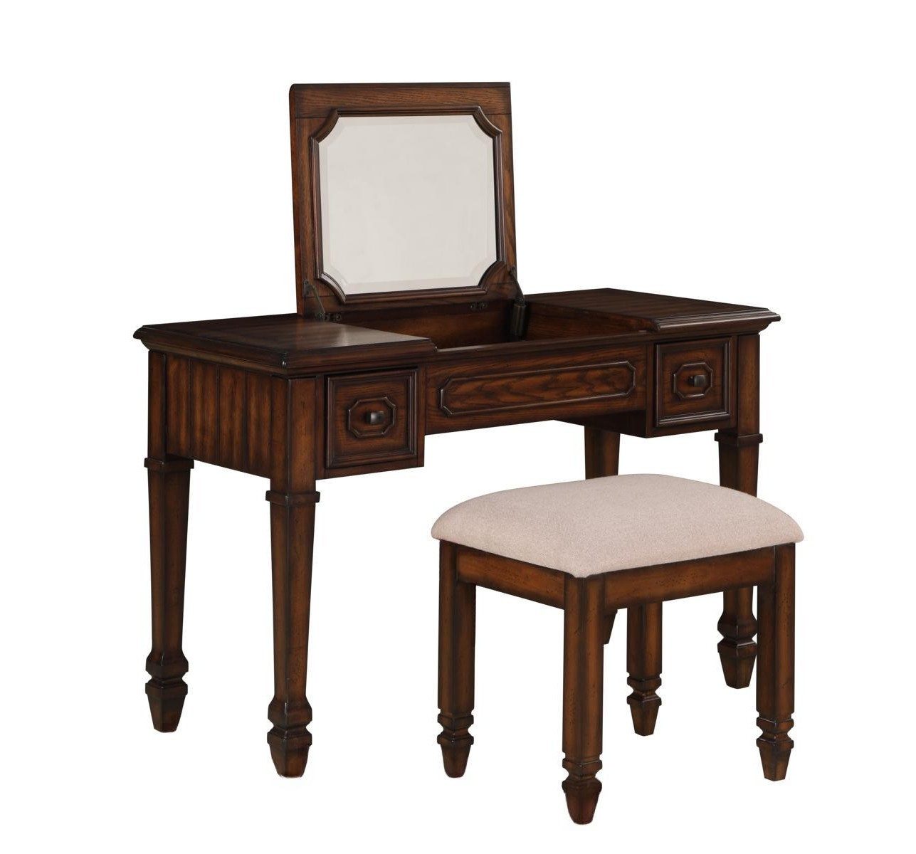 Xlmoebel Schminktisch Luxus Konsole mit Spiegel 2tlg. Set für Schlafzimmer (Schminktisch-Set, 2-tlg. Set), Made in Europa