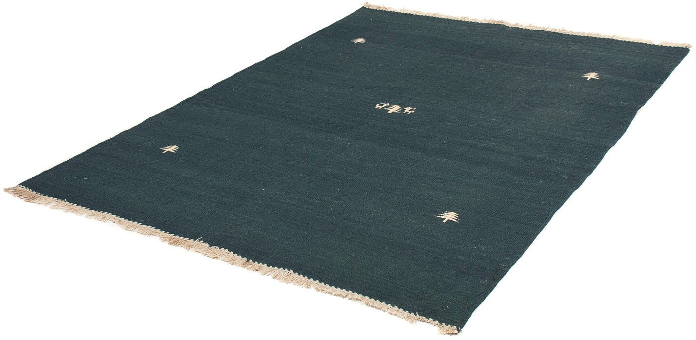 Wollteppich Kelim - Oriental - 200 x 150 cm - dunkelblau, morgenland, rechteckig, Höhe: 6 mm, Wohnzimmer, Einzelstück