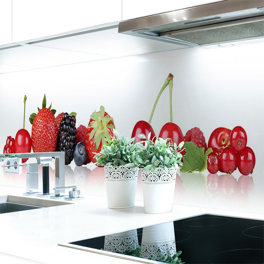 DRUCK-EXPERT Küchenrückwand Küchenrückwand Beeren selbstklebend 0,4 Hart-PVC mm Premium
