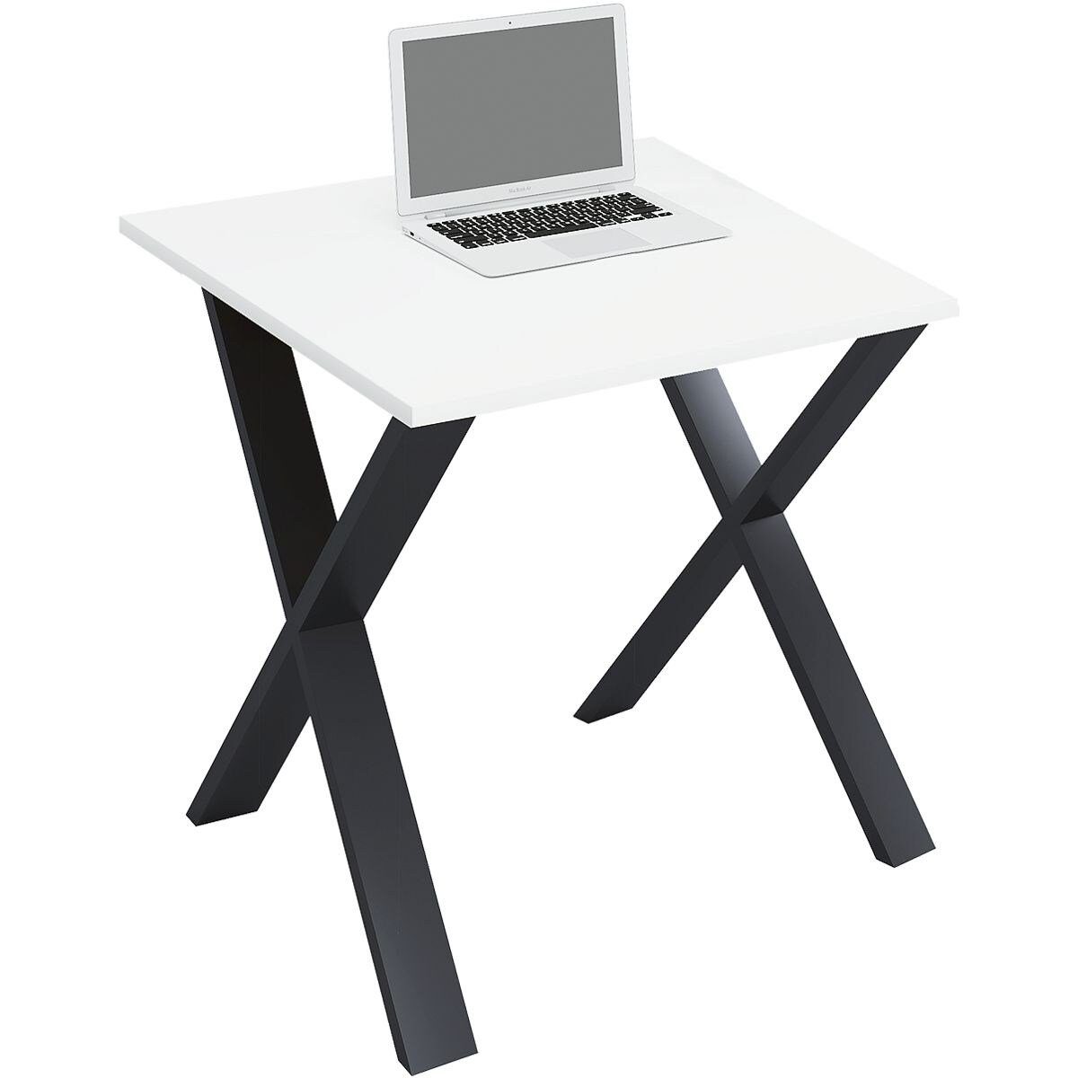 VCM Schreibtisch Lona, rechteckig, Tiefe 50 cm, X-Fuß schwarz weiß/schwarz