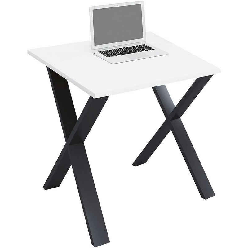 VCM Schreibtisch Lona, rechteckig, Tiefe 50 cm, X-Fuß schwarz