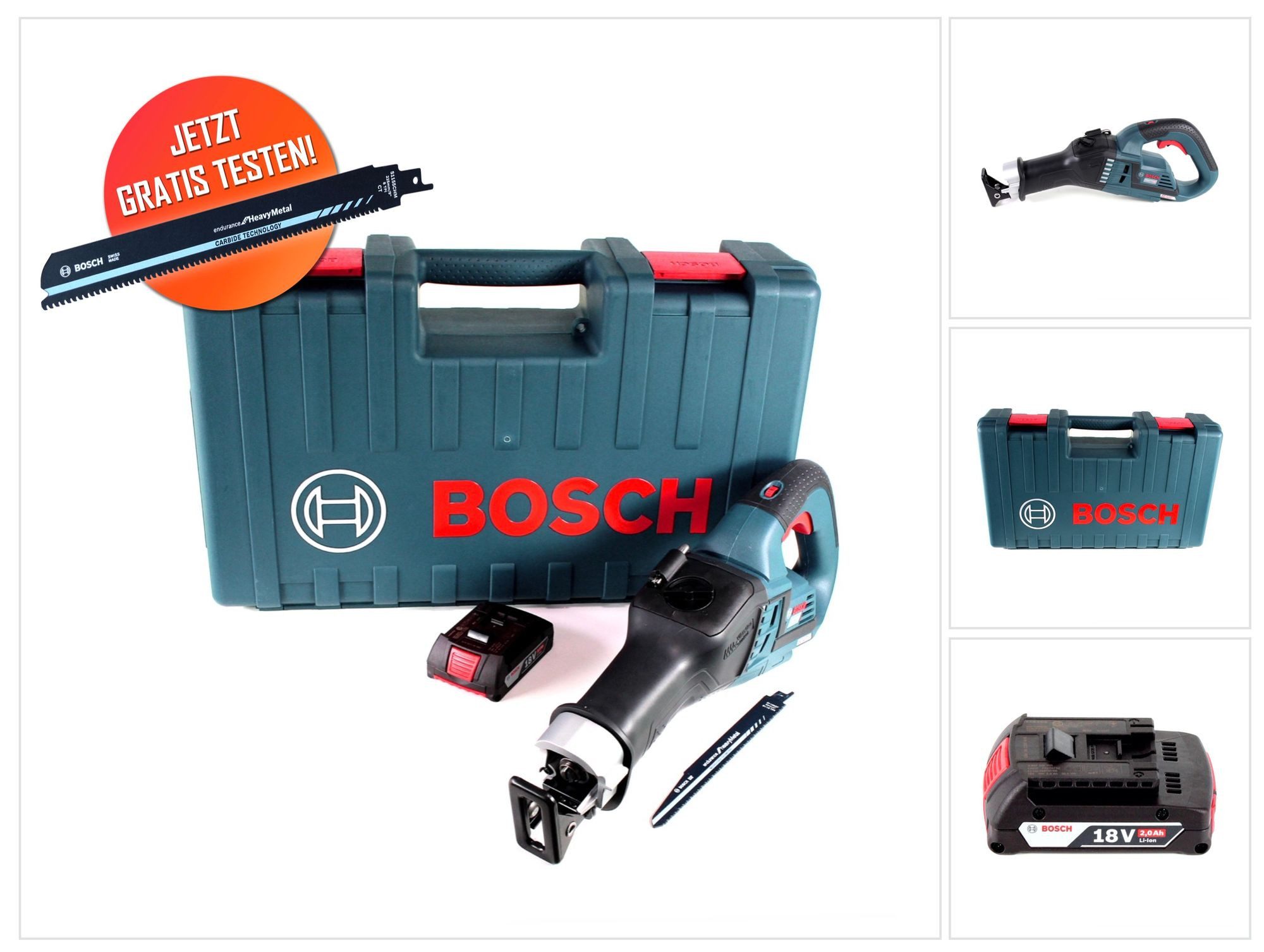 Bosch Professional Akku-Reciprosäge Gratis Bosch Carbide Säbelsägeblatt Bosch GSA 18V-32 Akku Reciprosäge