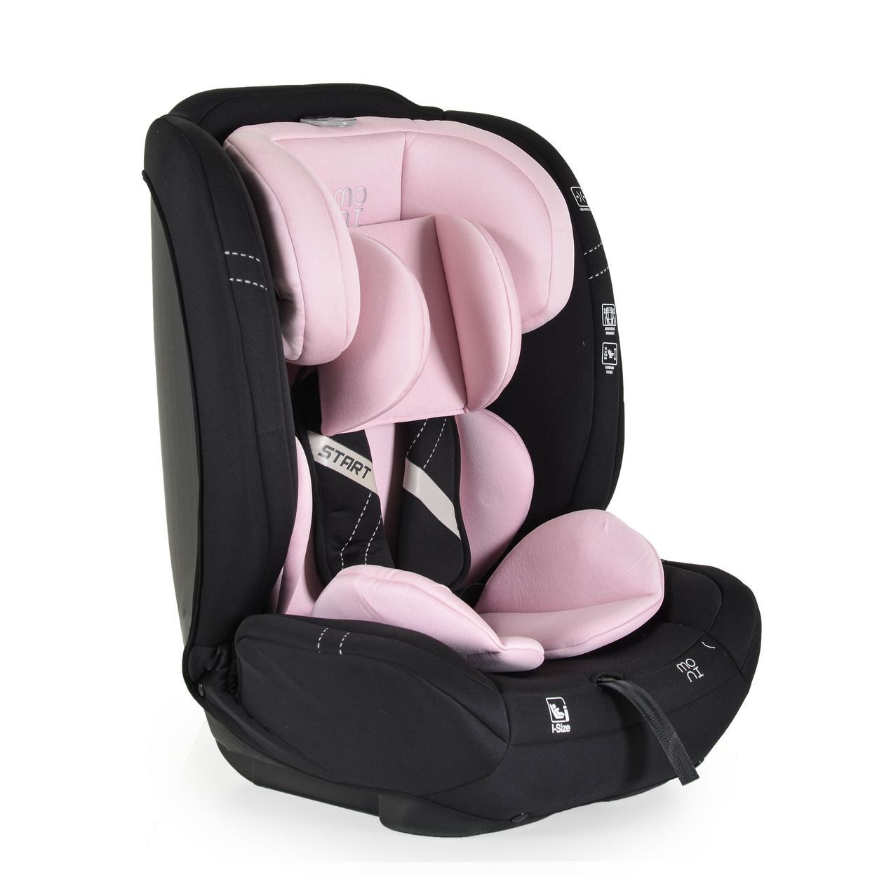Moni Autokindersitz Kindersitz i-Size Start, ab: 1.25, bis: 12, (76-150cm) Kopfstütze verstellbar, Kuscheltier