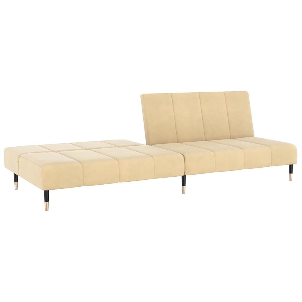 Hocker Creme mit Sofa Samt 2-Sitzer Sofas Schlafsofa vidaXL