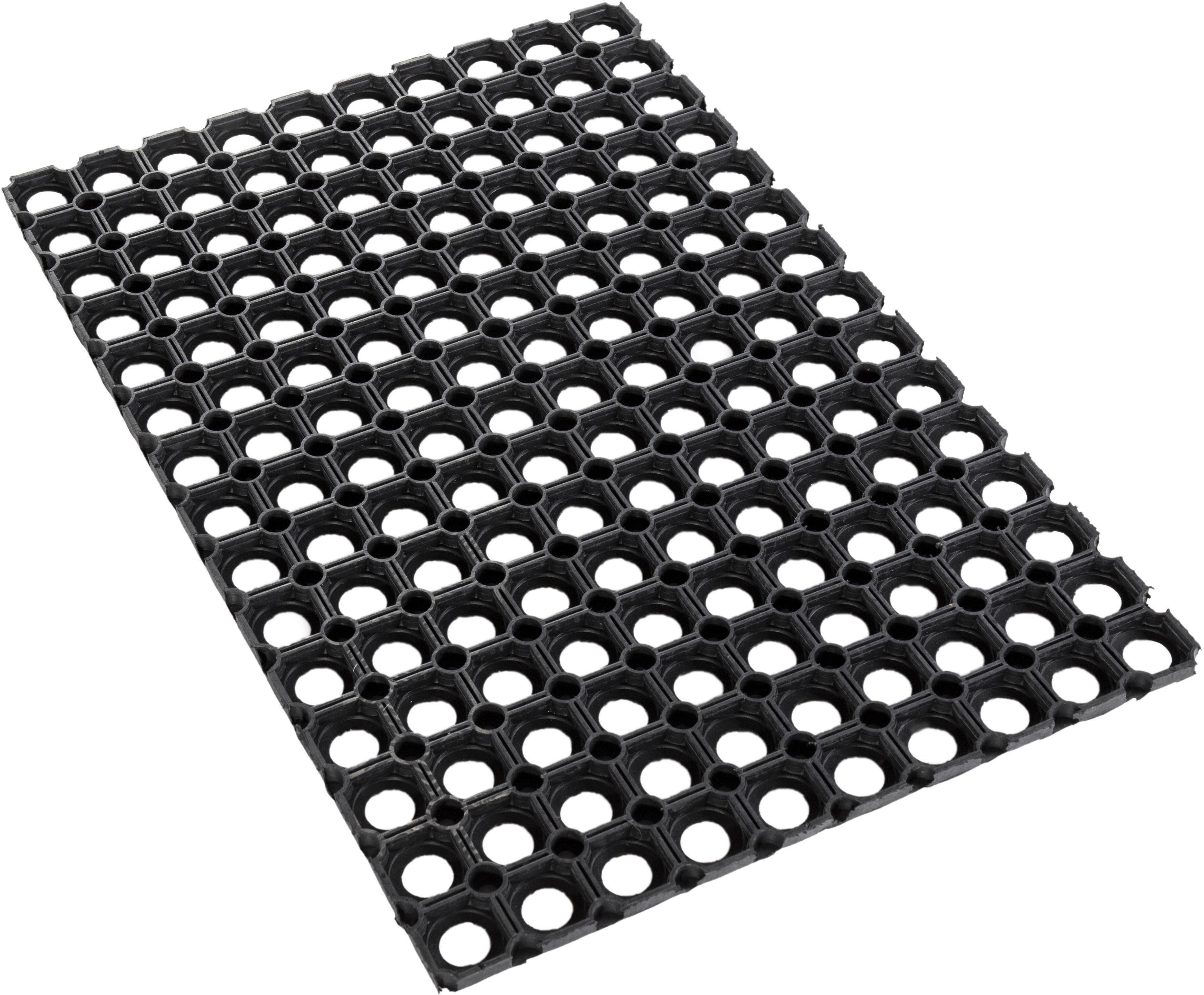 Ringmatte, und 15 In- besonders Höhe: Gummi rechteckig, mm, Fußmatte geeignet, robust Outdoor Schmutzfangmatte, Andiamo,