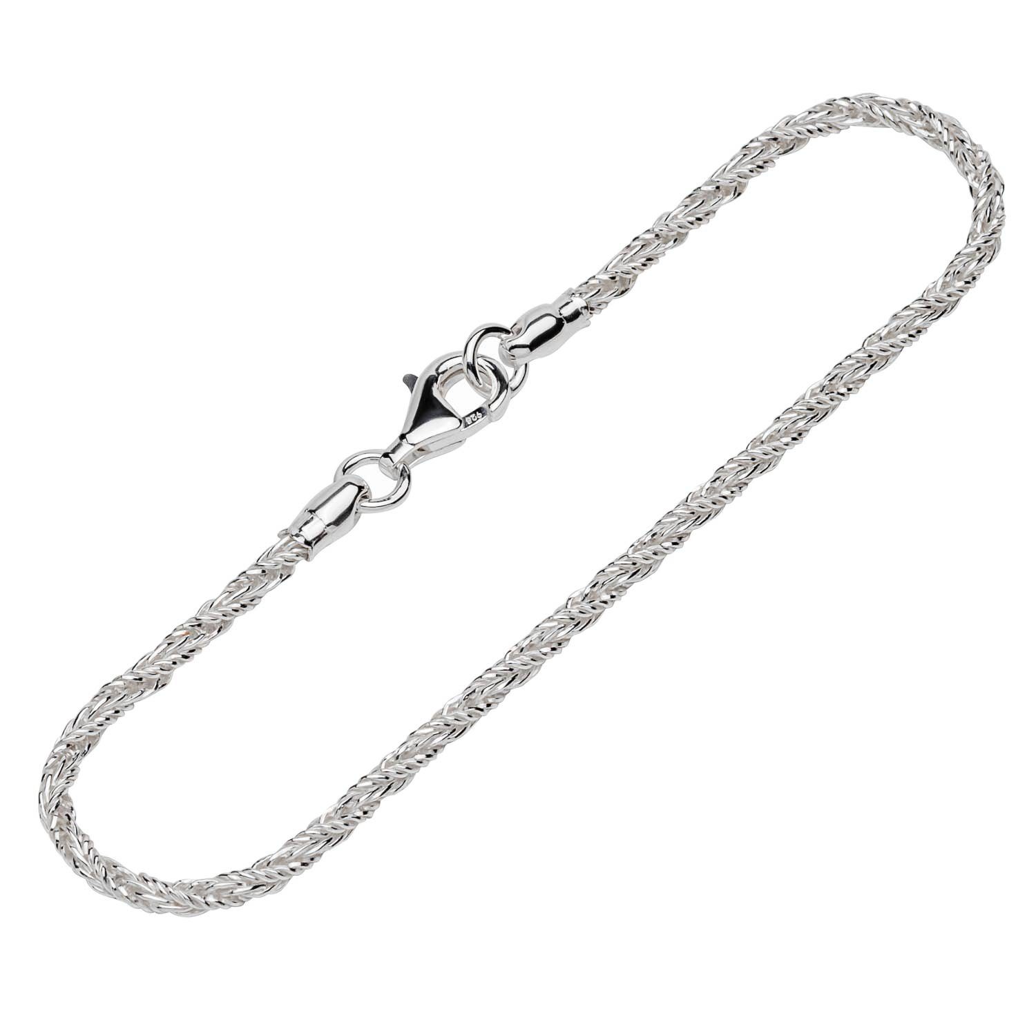 NKlaus Armband Sterling 19cm 925 Silber Fuchsschwanzkette Silberarmband