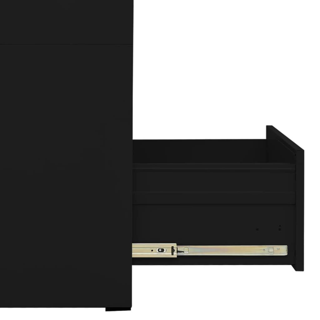 vidaXL Aktenschrank Aktenschrank 46x62x72,5 cm (1-St) Schwarz Stahl