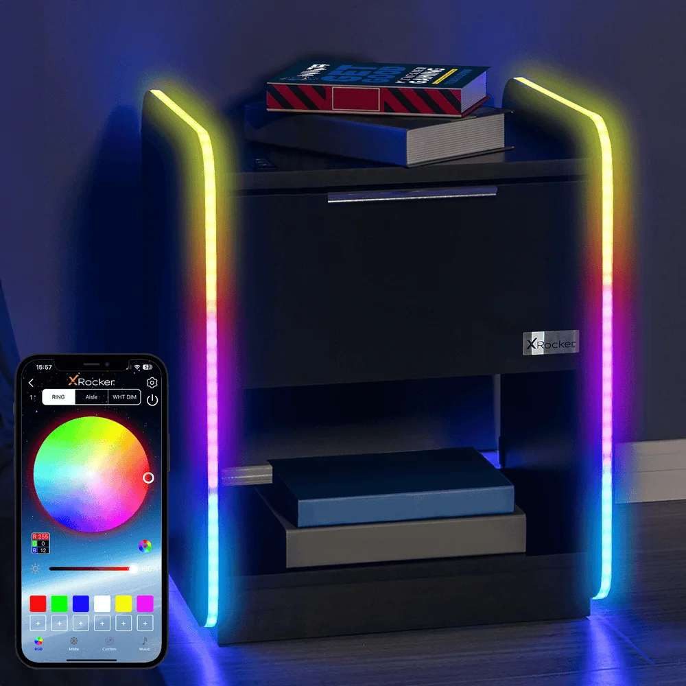 X Rocker Gamingtisch X Rocker 2023267 Nachtschränkchen & Nachttisch 1 Schublade(n) Schwarz