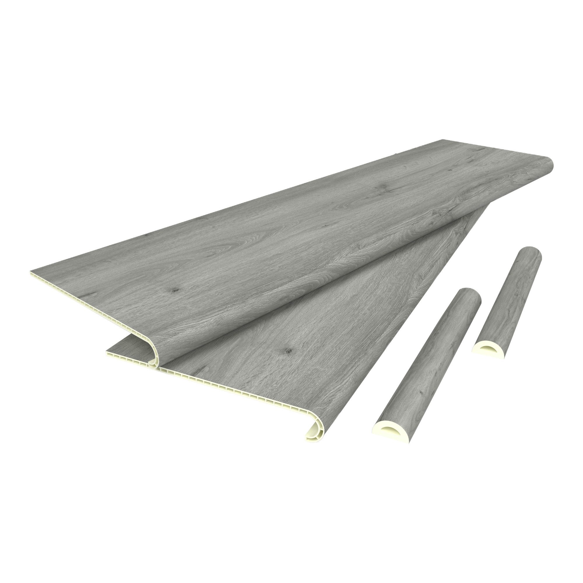 neu.holz Treppenstufen-Set, Set, 4 St., 4er Set, »Bunschoten« Treppenverkleidung 4er Set Eichenoptik grau