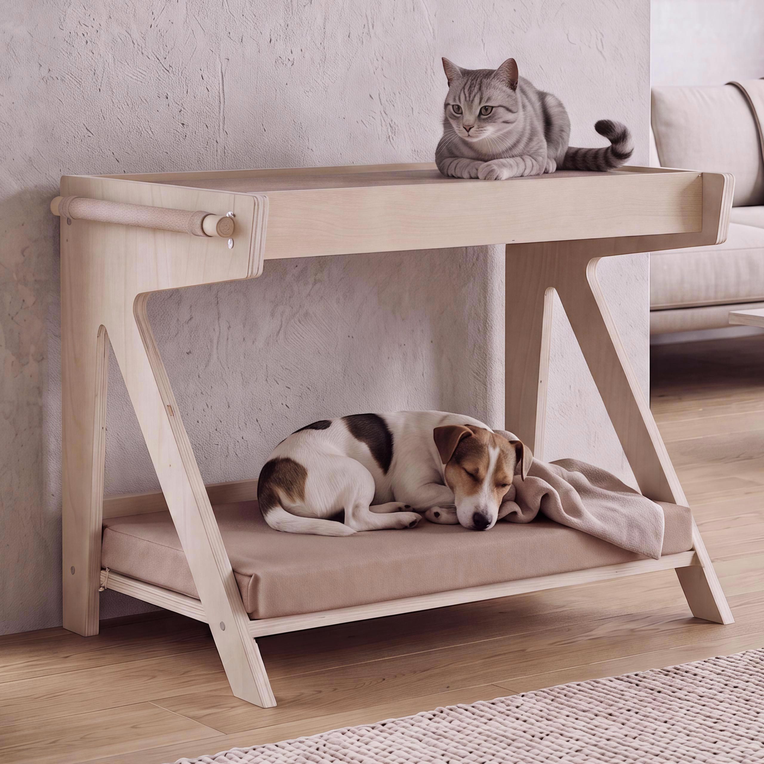 MCW Tierbett MCW-Q63, Inklusive Kissen, Abnehmbarer Kissenbezug - maschinenwaschbar