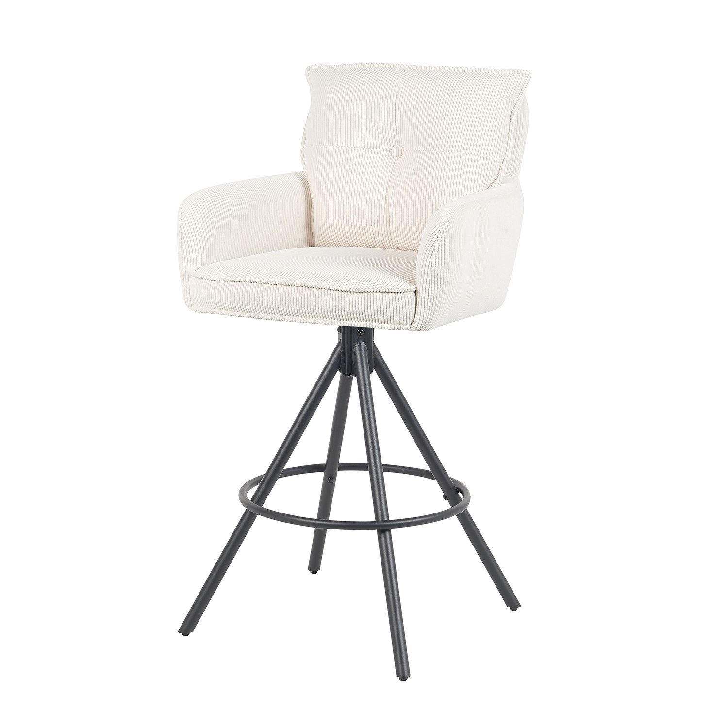 DUBI Möbel Barhocker Kira, Schwarz 360° drehbar im 2er-Set