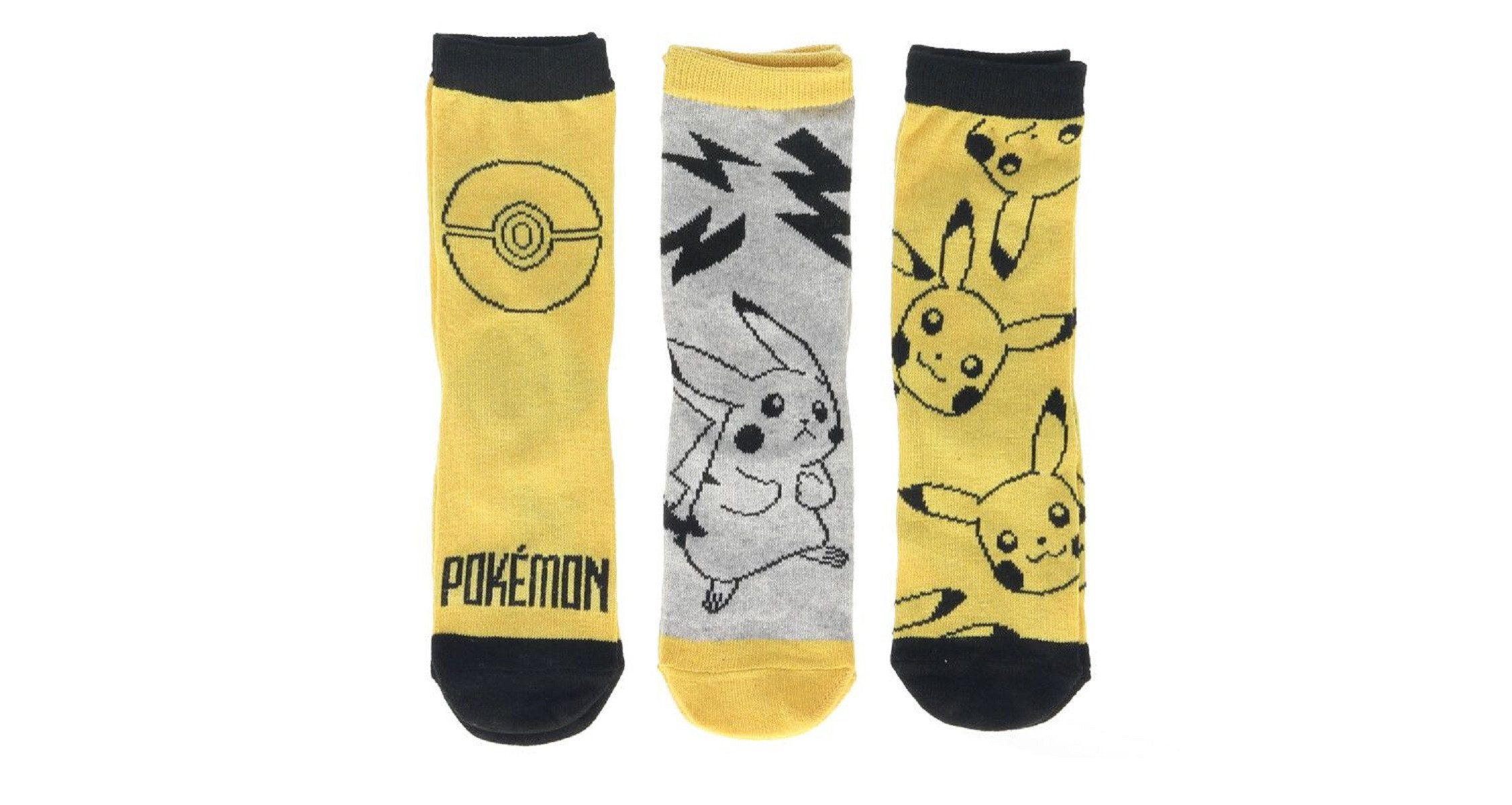POKÉMON Freizeitsocken Socken 3er set für Kinder mit Verschiedenen Motiven