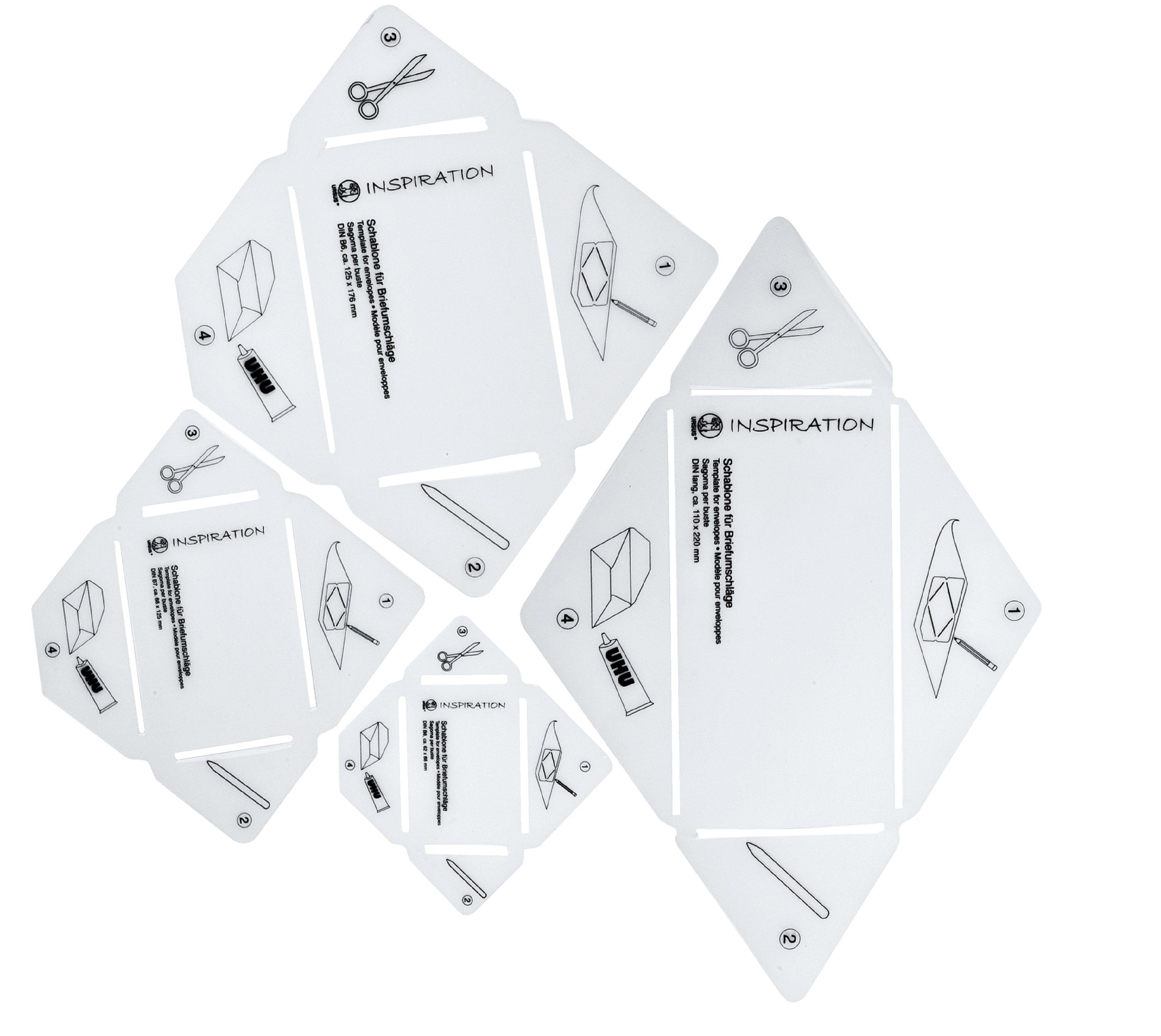 Ursus - Ludwig Bähr Malschablone Schablonen-Set Briefumschläge, 4-tlg