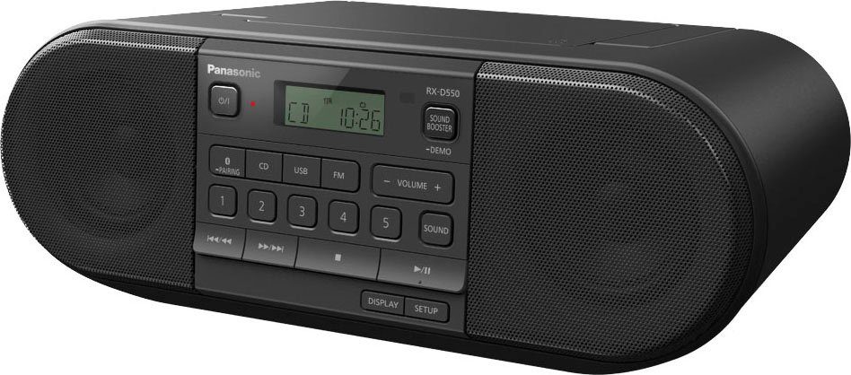Panasonic RX-D550E-K RDS, 20 Boombox (FM-Tuner, CD- UKW mit W)