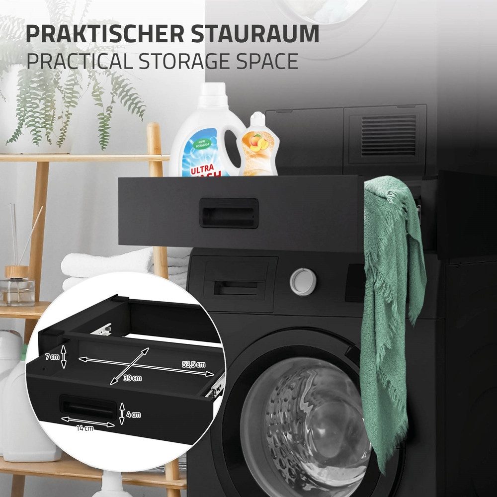ML-DESIGN Zwischenbaurahmen Waschmaschinenzubehör Stapelrahmen Verbindungrahmen für Trockner (1-St), Waschmaschinen Zwischenbausatz mit Schublade 60,5x54x15cm Stahl