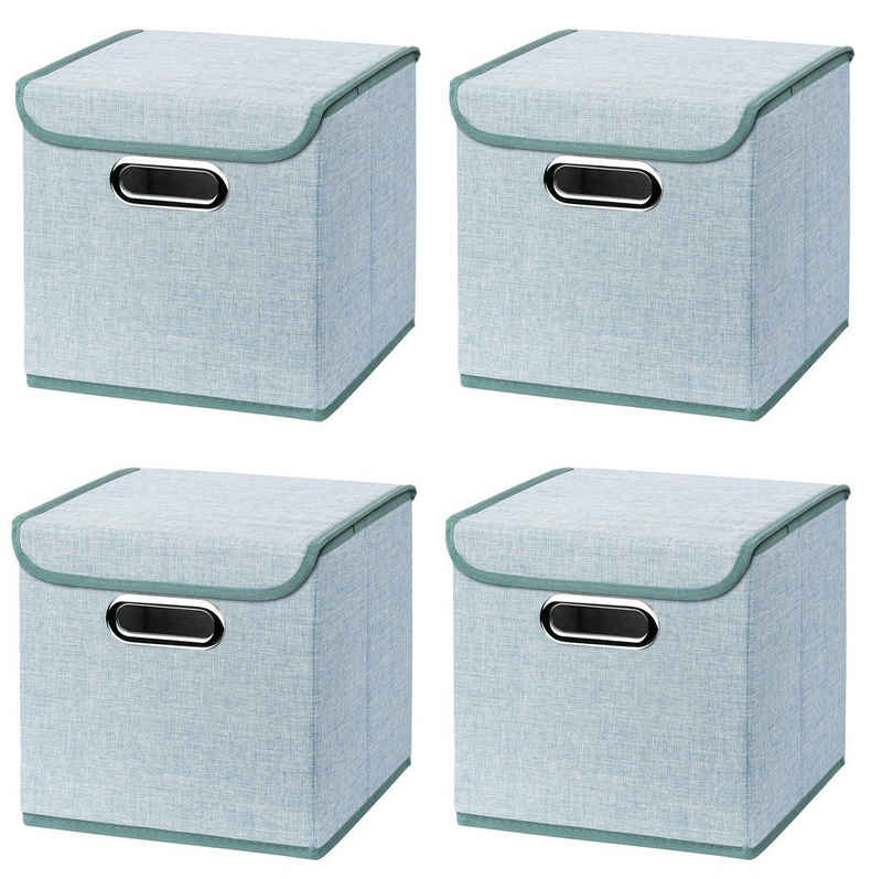 StickandShine Faltbox »4 Stück Faltboxen 25 x 25 x 25 cm Stoffboxen faltbar mit Deckel in verschiedenen Farben (4er SET 25x25x25) 25cm«