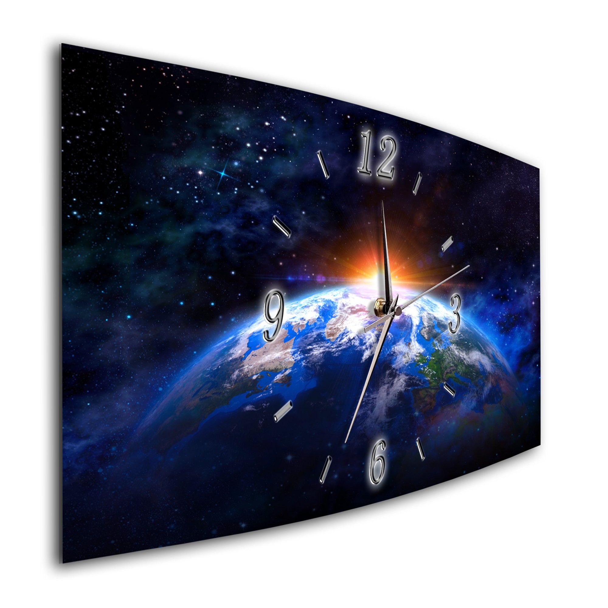 Bilder-Manufaktur Wanduhr BM-7854-1 (BM, Funkuhr oder Quarzuhr, kein Ticken, lautlos, geräuschlos, gross)