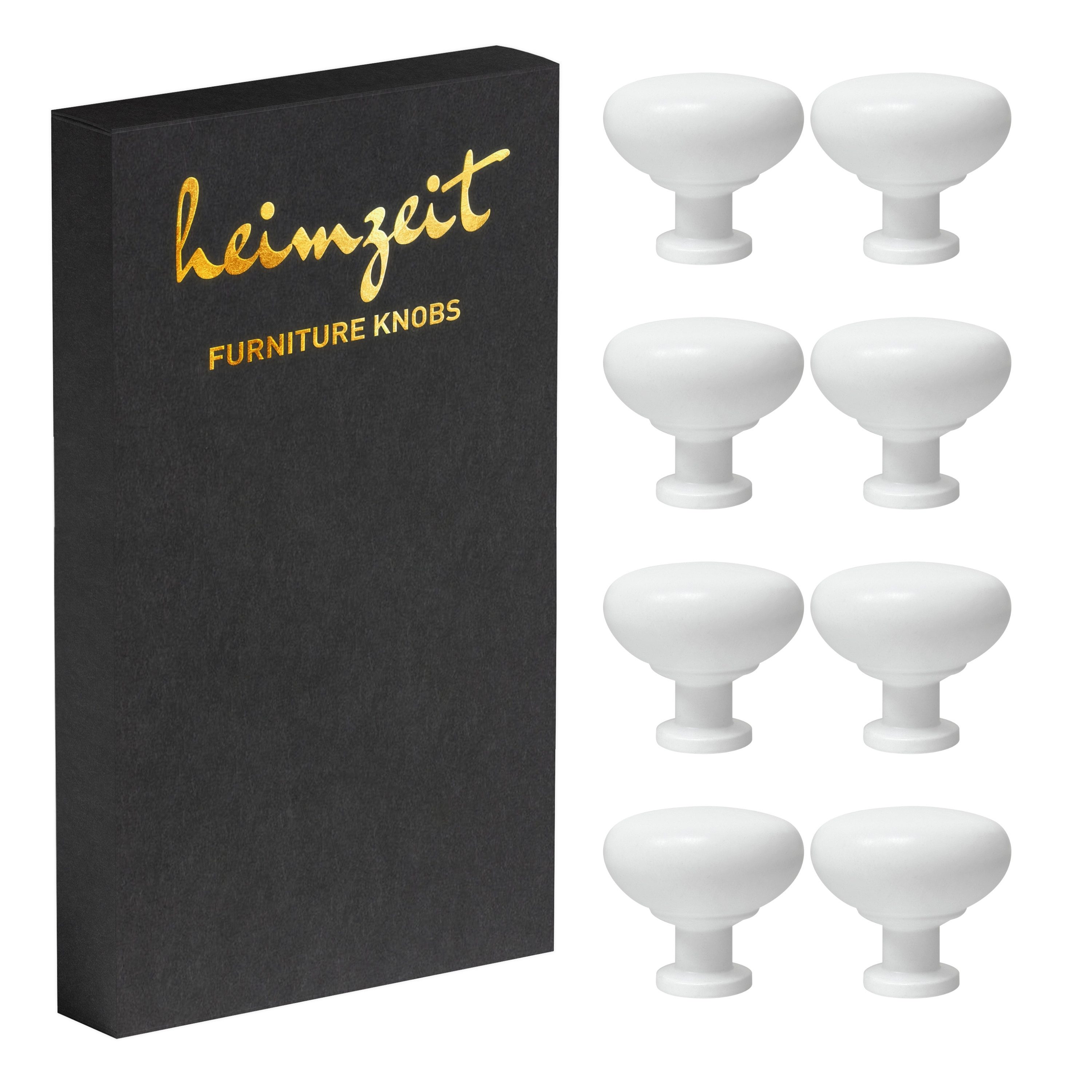 heimzeit Möbelgriff heimzeit Möbelknöpfe Rund gewölbt (Set, 8-St), für Schubladen, Türen und Kommoden, inkl. Schraube