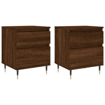 vidaXL Nachttisch Nachttische 2 Stk Braun Eichen-Optik 40x35x50 cm Holzwerkstoff