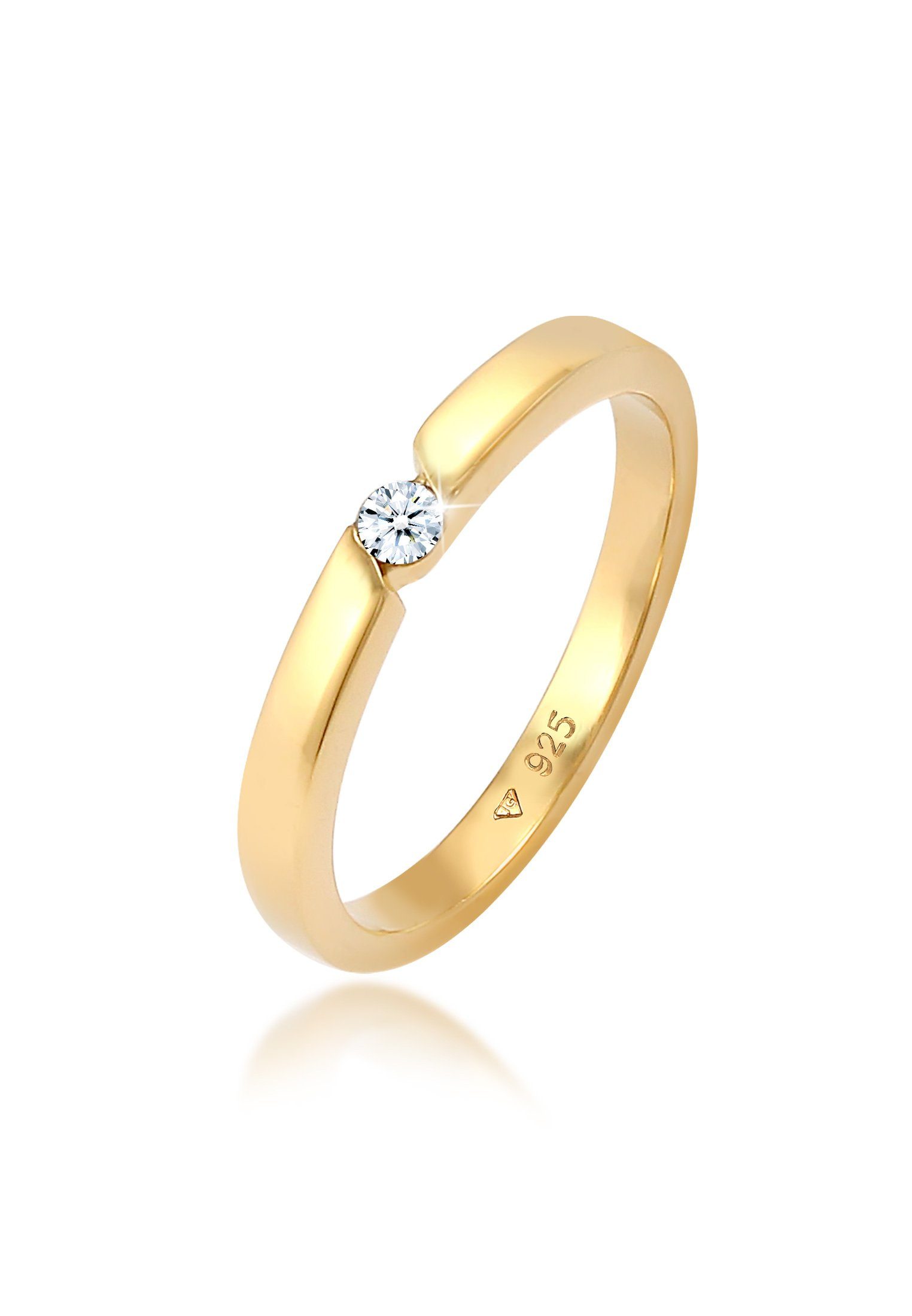 Diamantring Verlobungsring Diamant (0.06 ct) 925 Silber