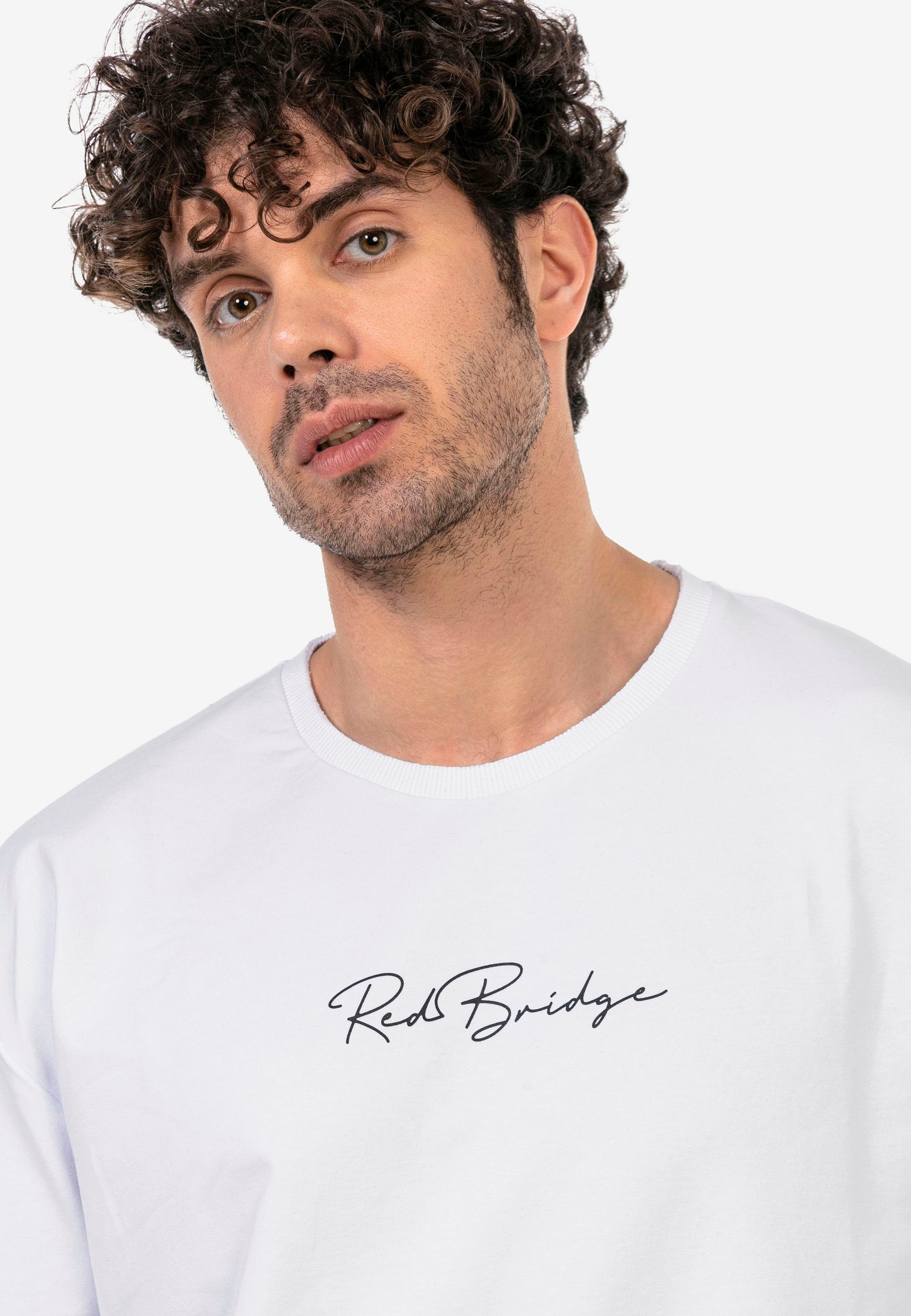 Marken-Schriftzug Syracuse T-Shirt RedBridge modischem mit weiß
