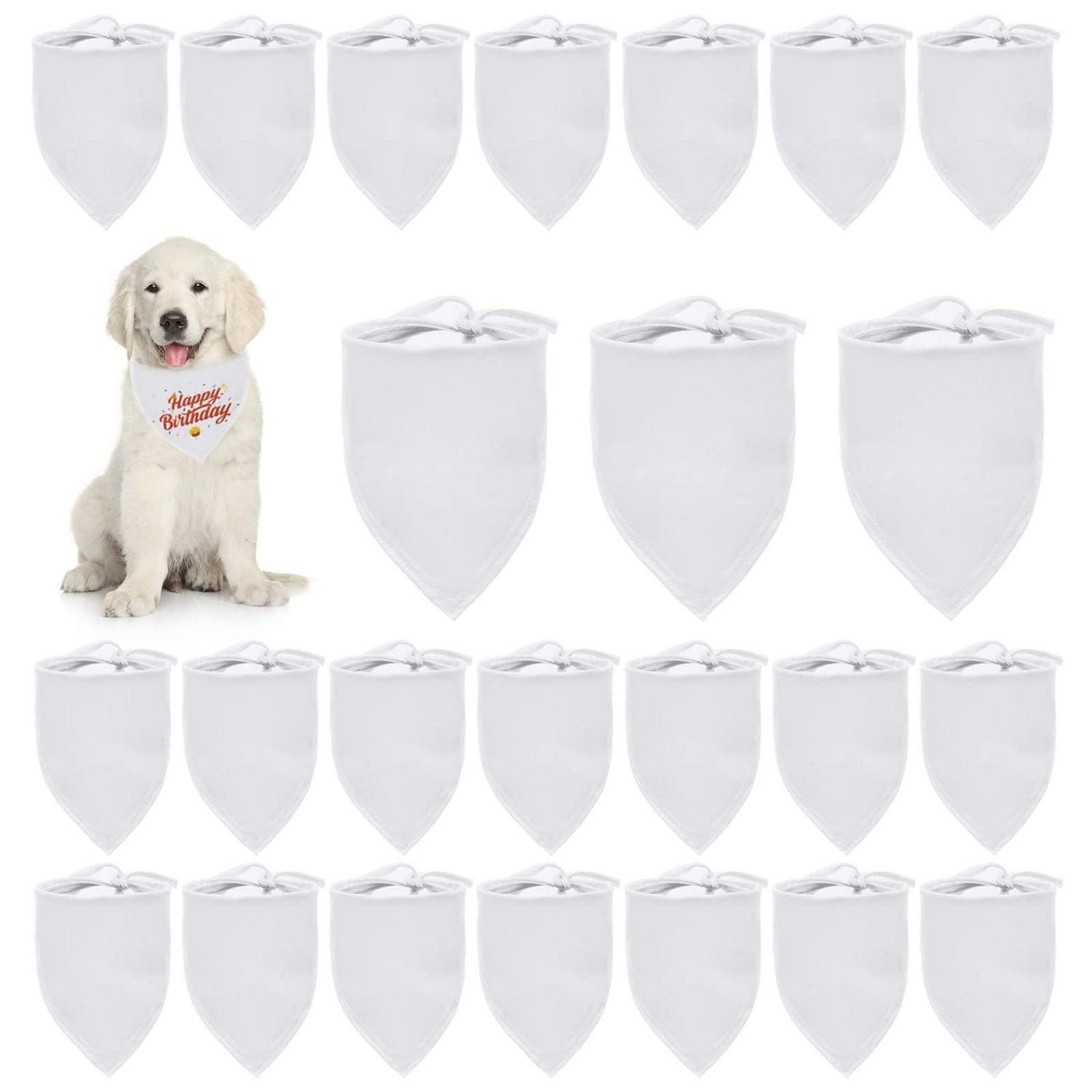 LuxusKollektion Tier-Halstuch Hundehalstücher, 24er Pack, Weiß, DIY, Textil