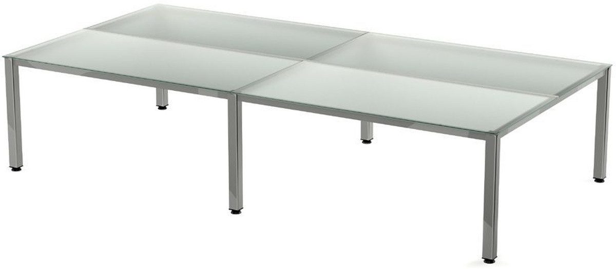 Schreibtisch Mehrfacharbeitstisch Executive BxTxH 360x163x73cm Gestell verchromt Pl
