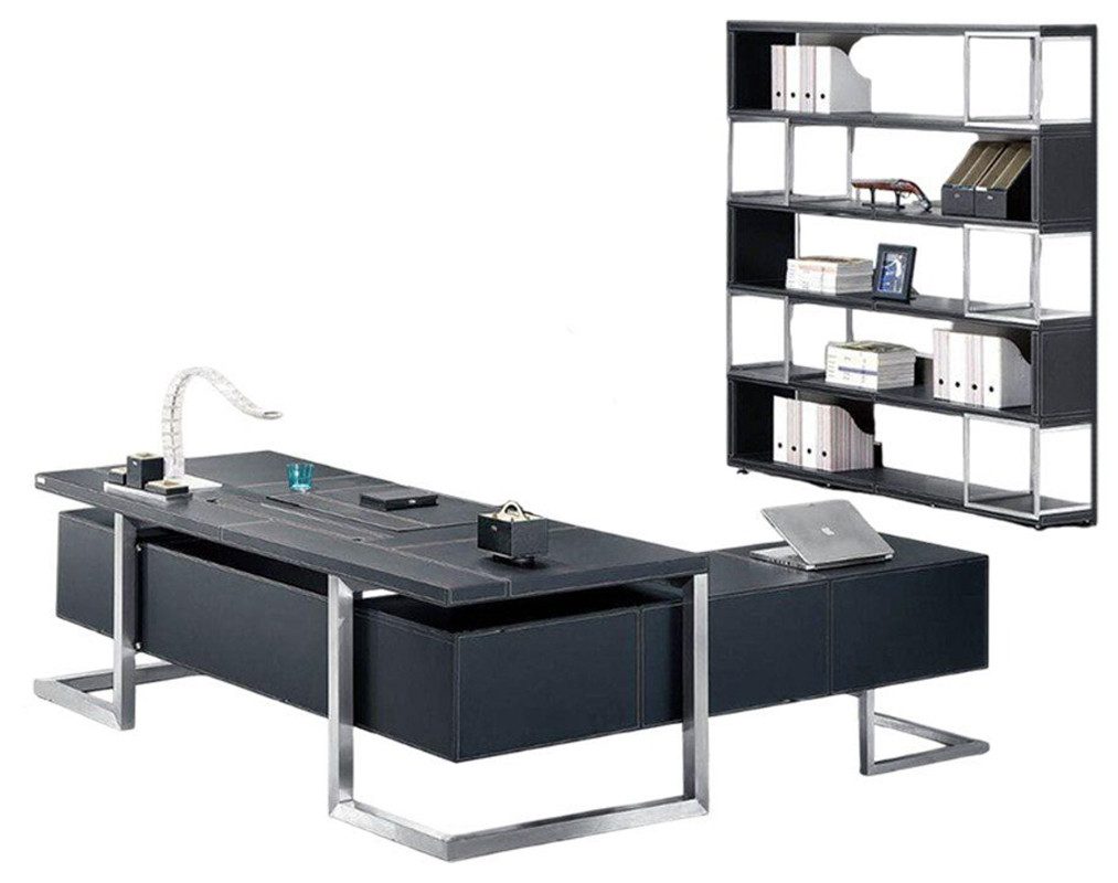 Büromöbel-Set Möbel 2tlg Büro Set Aktenschrank Schränke Einrichtung Schwarz