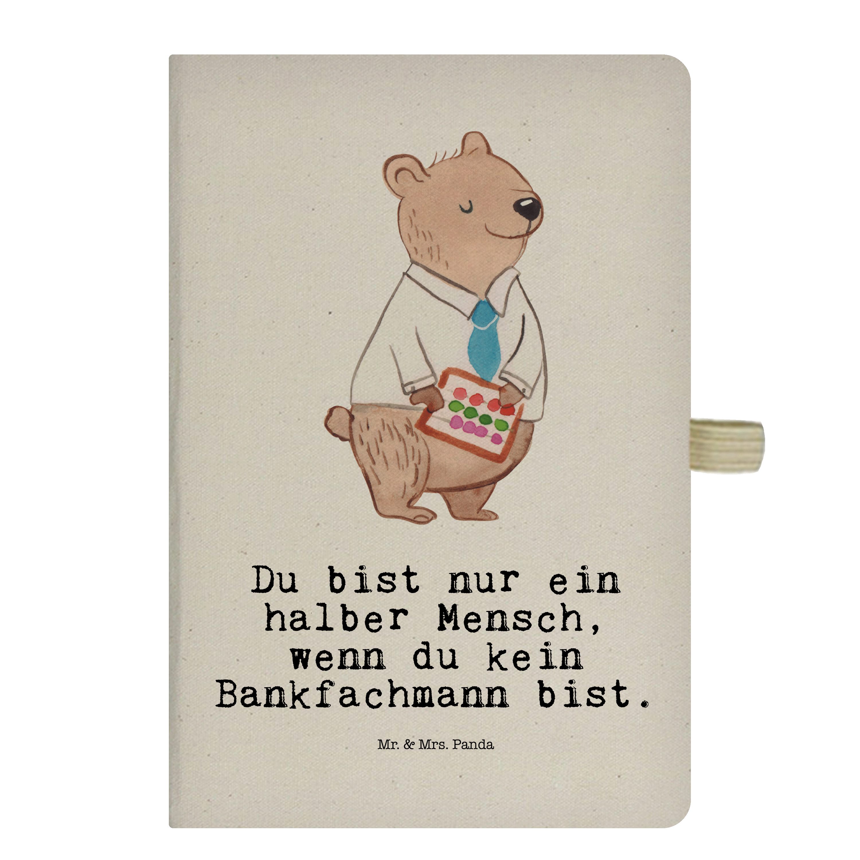 Mr. & Mrs. Panda Notizbuch Bankfachmann mit Herz - Transparent - Geschenk, Schenken, Eintragebuc Mr. & Mrs. Panda
