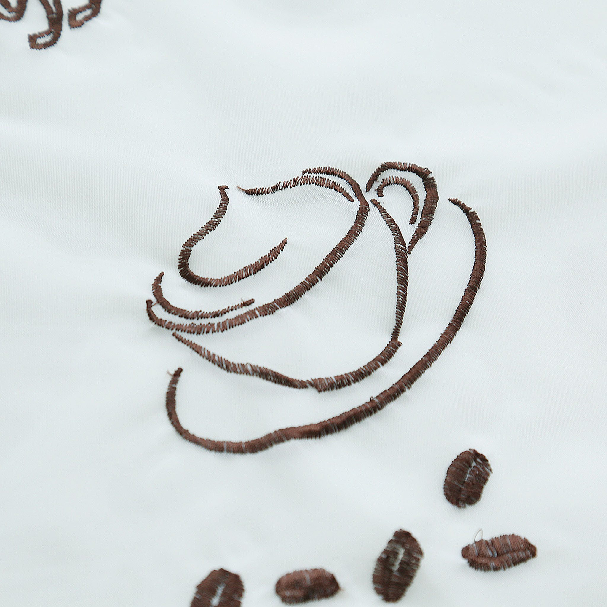 Joyswahl Scheibengardine Sophie (1 St), Schlaufen, transparent, Voile Bistrogardine Bestickte Kaffee-Store Muster