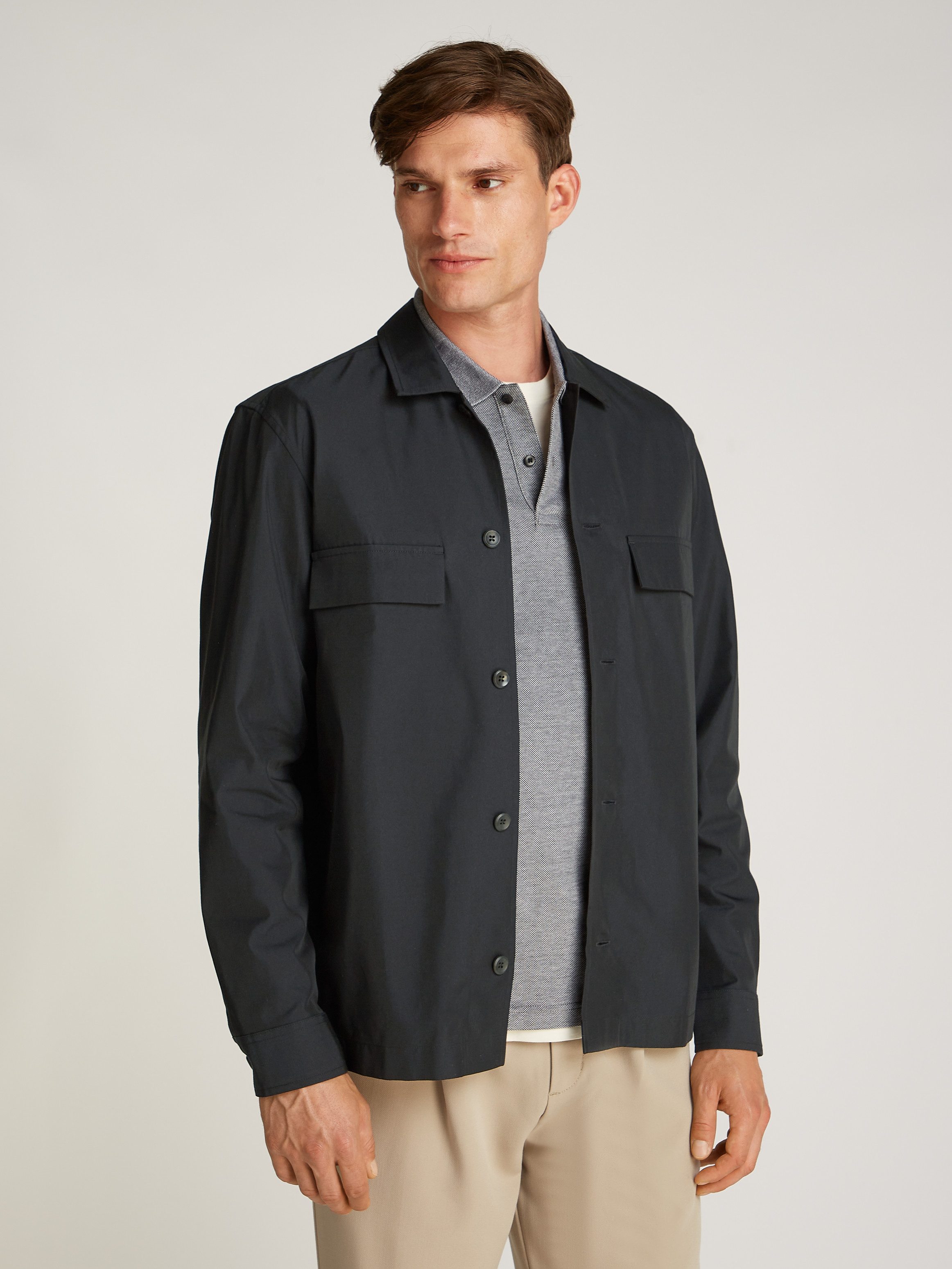 Calvin Klein Langarmhemd COTTON BLEND OVERSHIRT günstig online kaufen